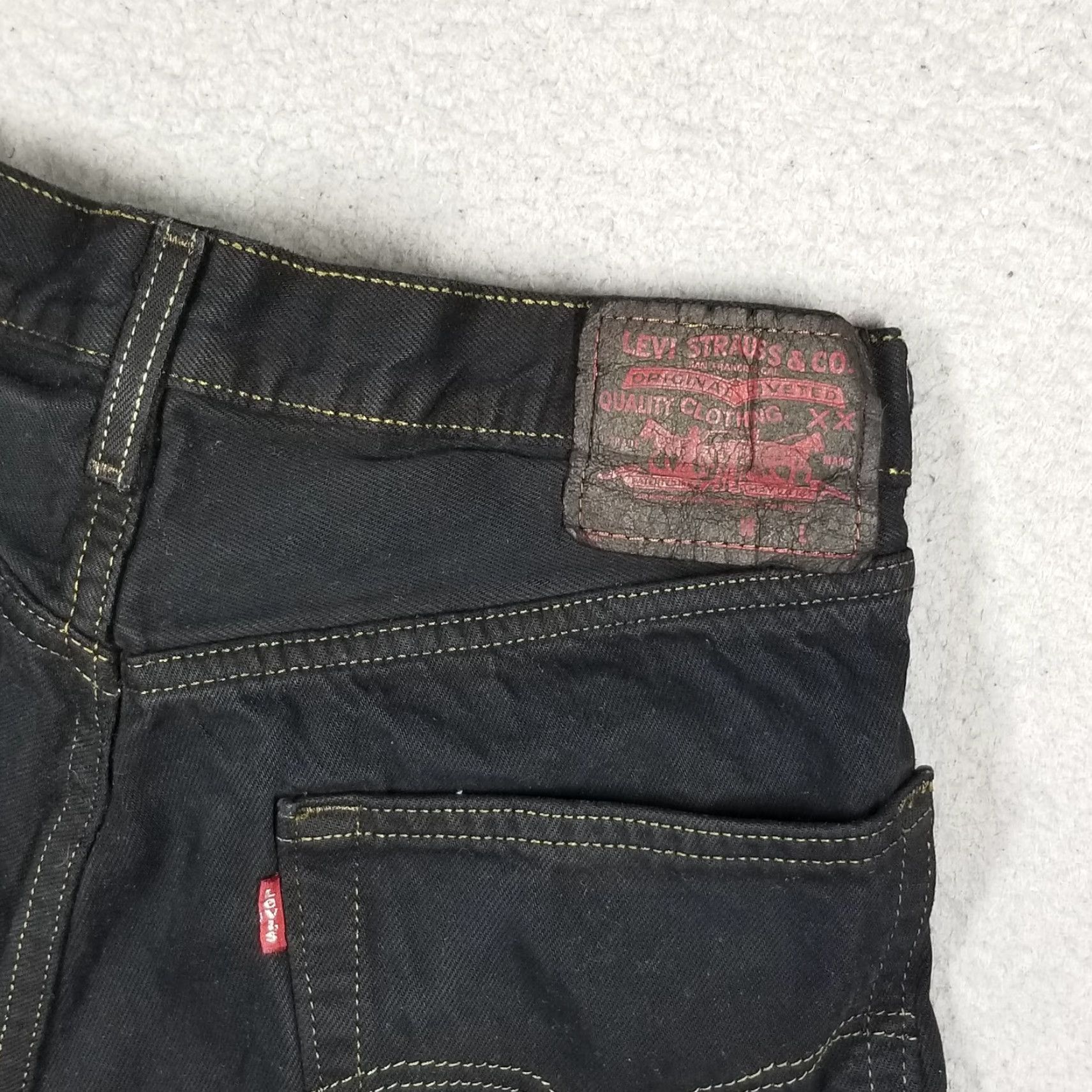 Levi's Levi's 501 Denim Shorts Womens 32 Black Button Fly Cut-Off Distressed Grunge - Vintage? No Size 24" / US 00 / IT 34 - 3 Thumbnail