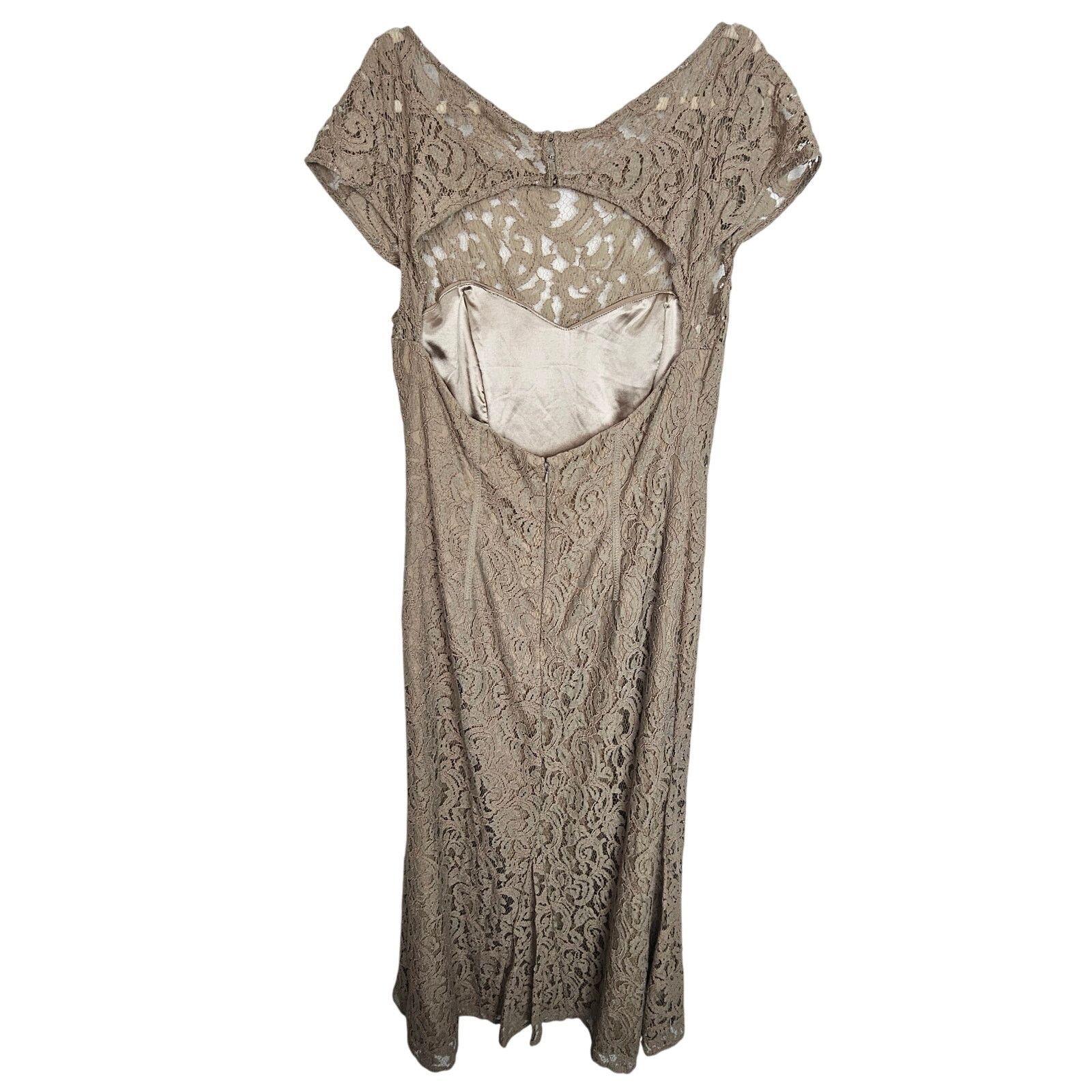 Monique Lhuillier Monique Lhuillier Womens Lace Floral Maxi Dress Fomal Gown Size XL / US 12-14 / IT 48-50 - 6 Thumbnail