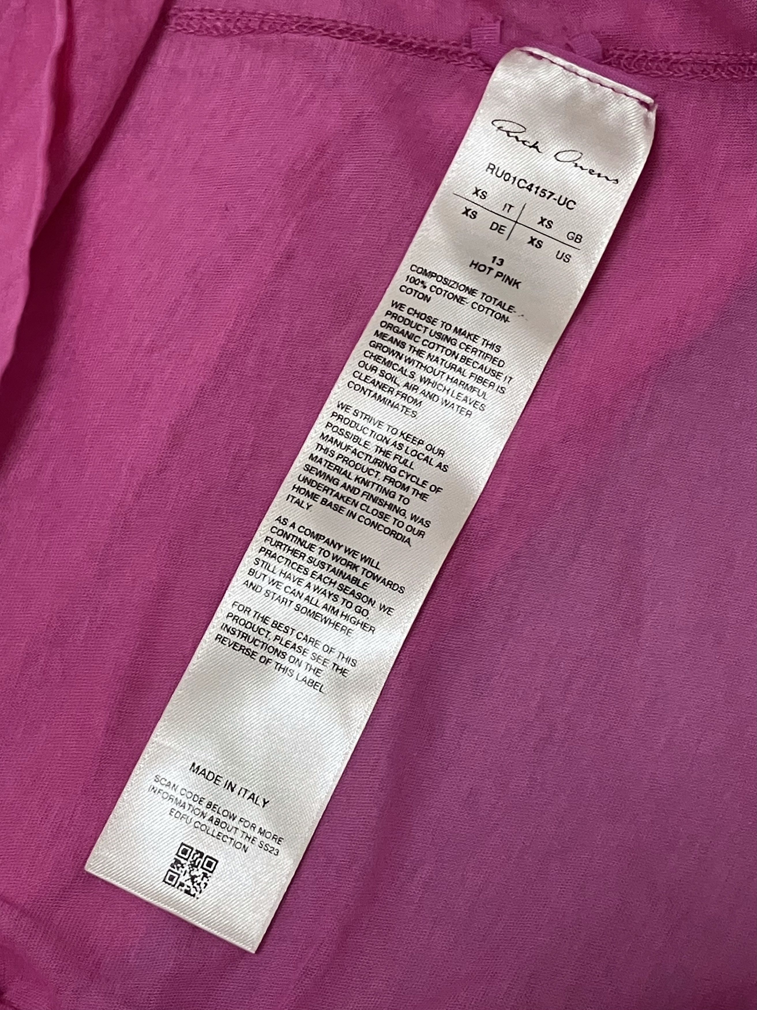 Rick Owens SS23 EDFU HOT PINK DYLAN TEE (XS) Size US XS / EU 42 / 0 - 6 Thumbnail