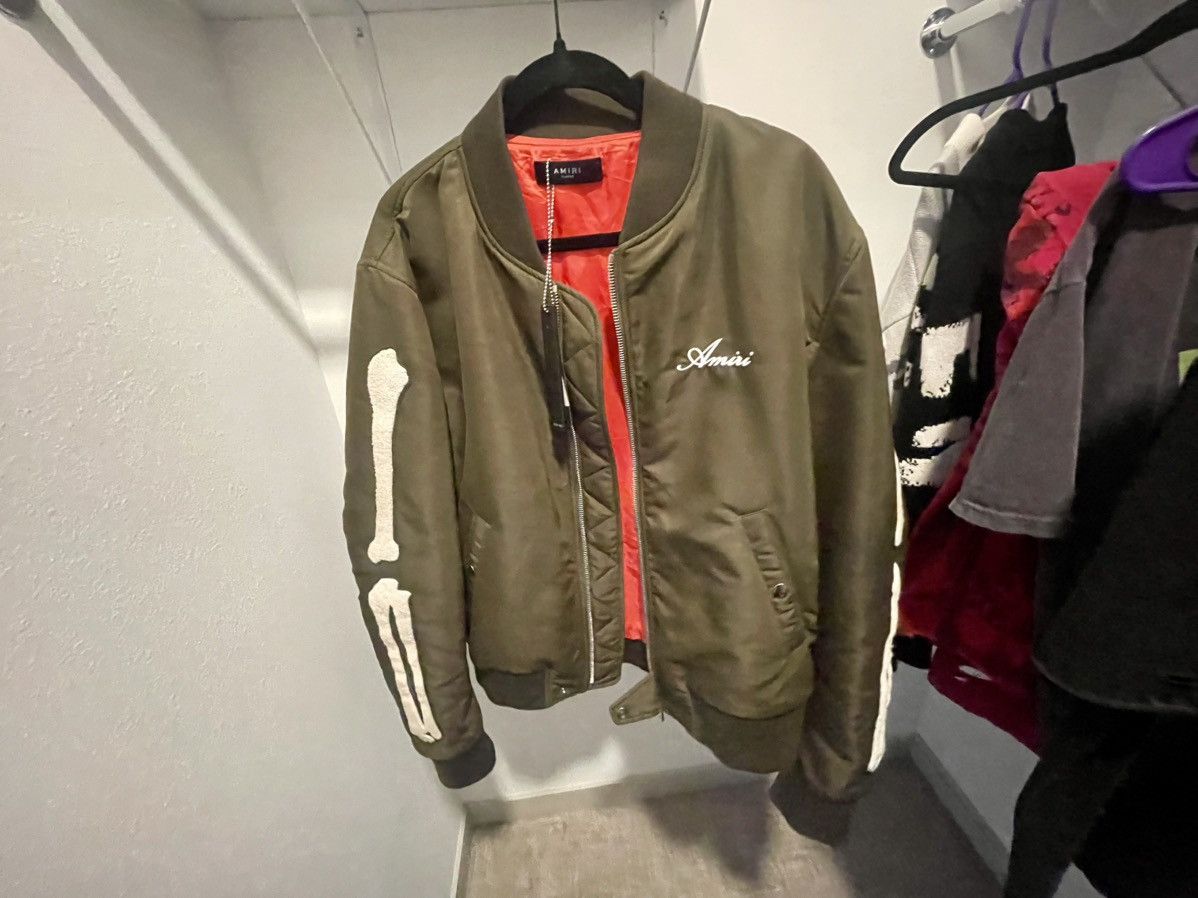 Amiri Amiri Bones Bomber Jacket Green XL Size US XL / EU 56 / 4 - 2 Thumbnail