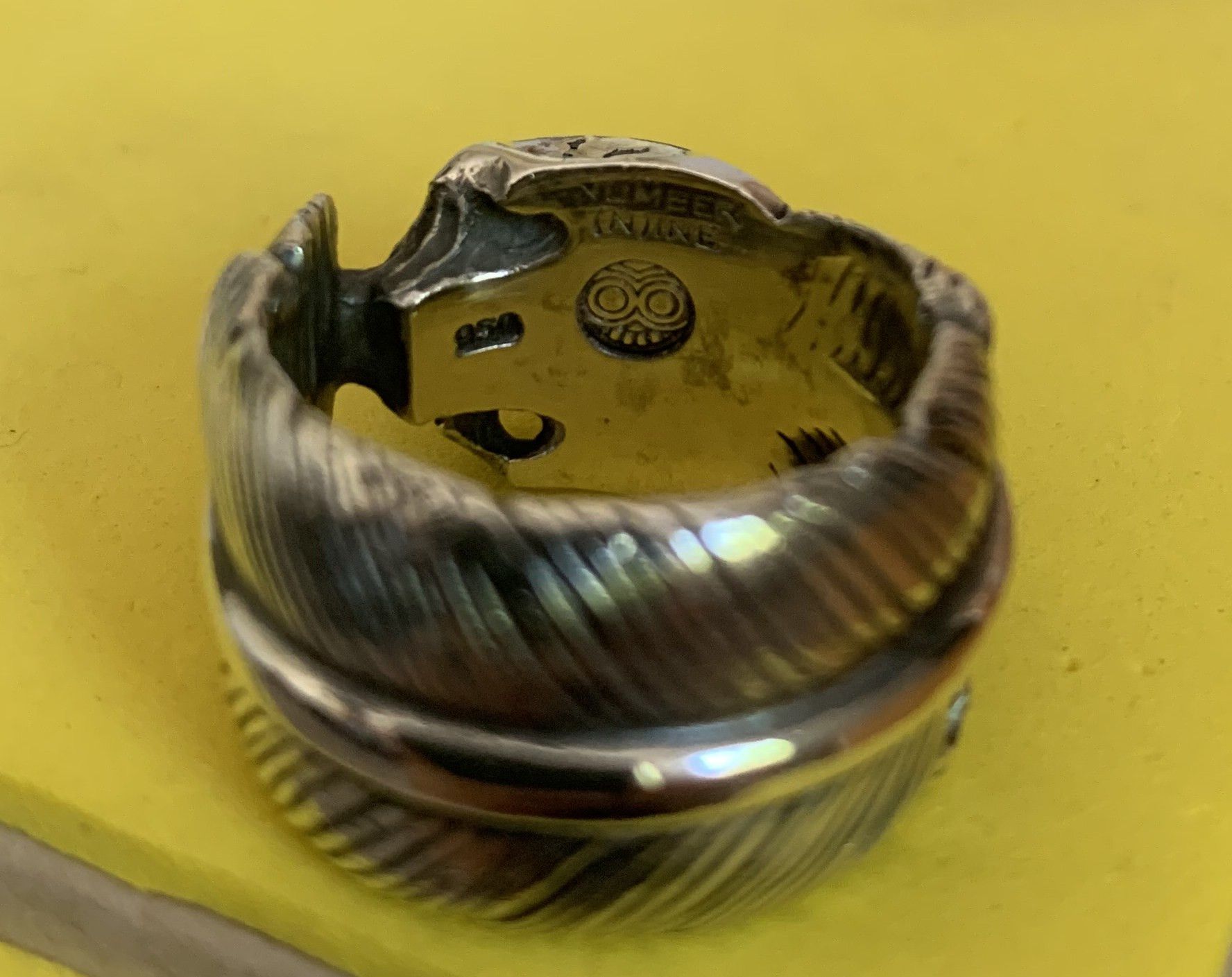 Number (N)ine SS04 Number (N)ine Silver Skull and Feather Ring Size ONE SIZE - 8 Thumbnail