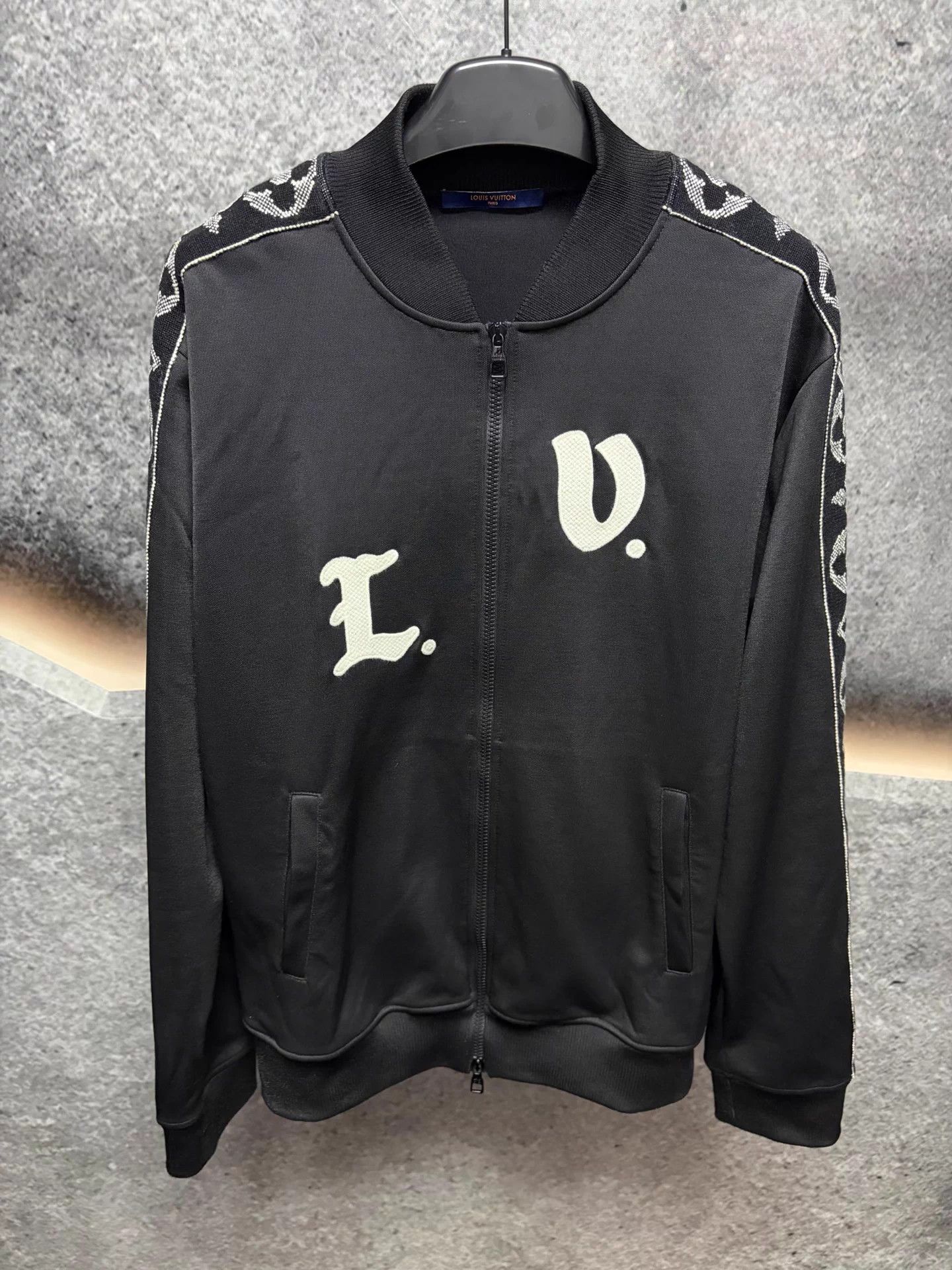 Louis Vuitton LV Men's Black Embroidered Monogram Sleeve XL Jacket Size US XL / EU 56 / 4 - 1 Thumbnail