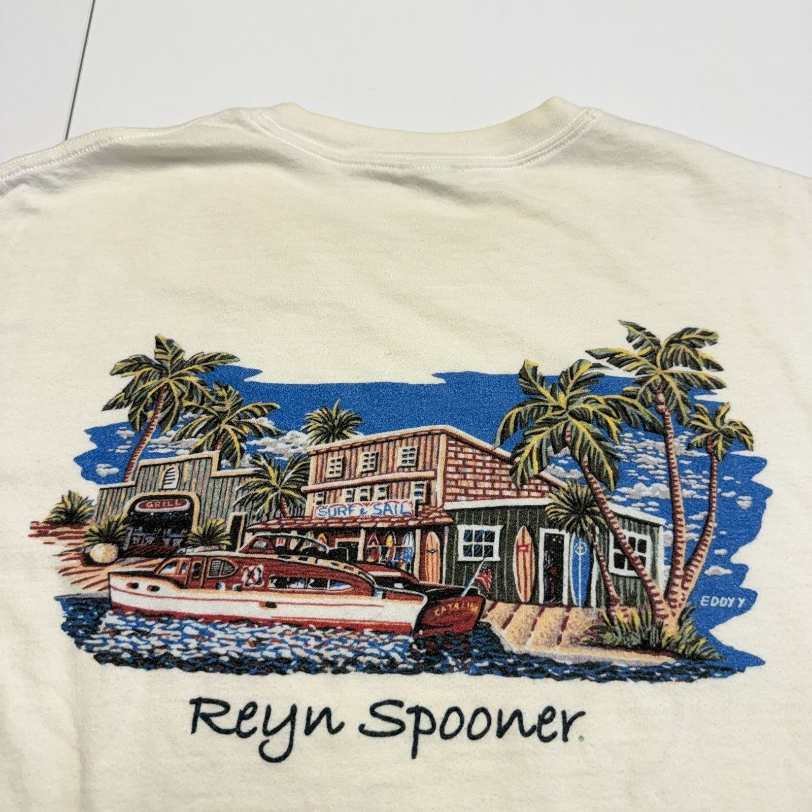 Reyn Spooner Vintage Reyn Spooner T Shirt Mens XL White Short Sleeve Beac Size US XL / EU 56 / 4 - 9 Thumbnail