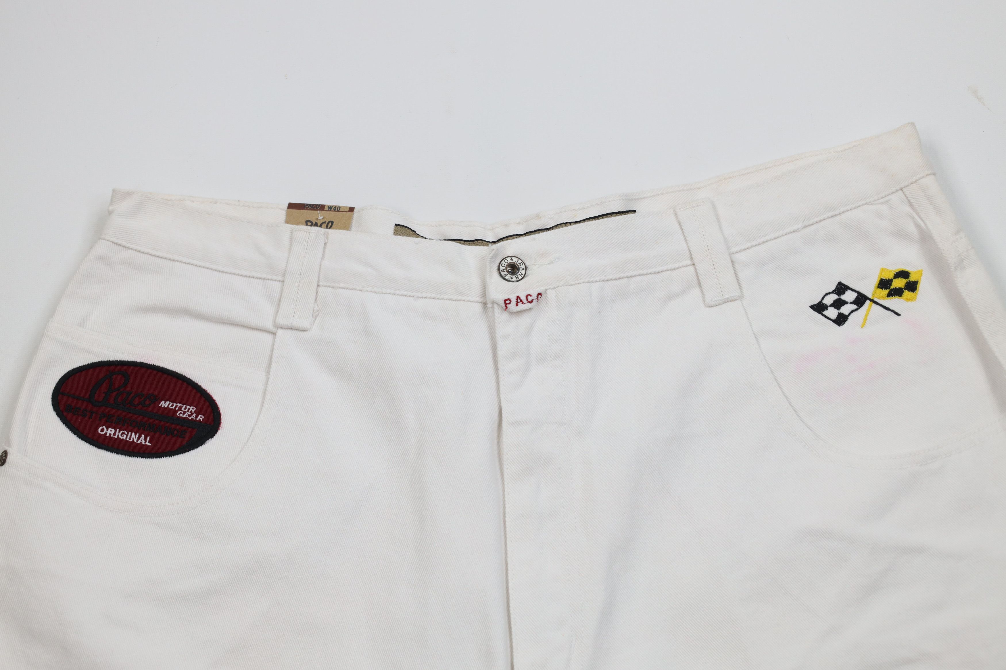 Vintage Deadstock Vintage 90s Paco Sports Baggy Racing Denim Shorts Size US 40 / EU 56 - 2 Thumbnail