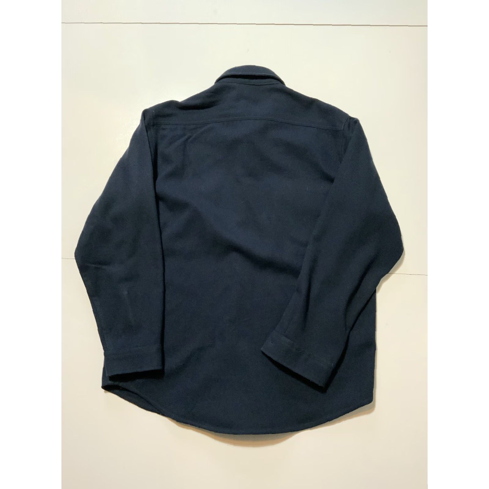 Levi's VINTAGE Levi's Button-Front Shirt Navy Blue Wool Flannel Sutter Creek Sz. M Long Sleeve Size US M / EU 48-50 / 2 - 2 Thumbnail