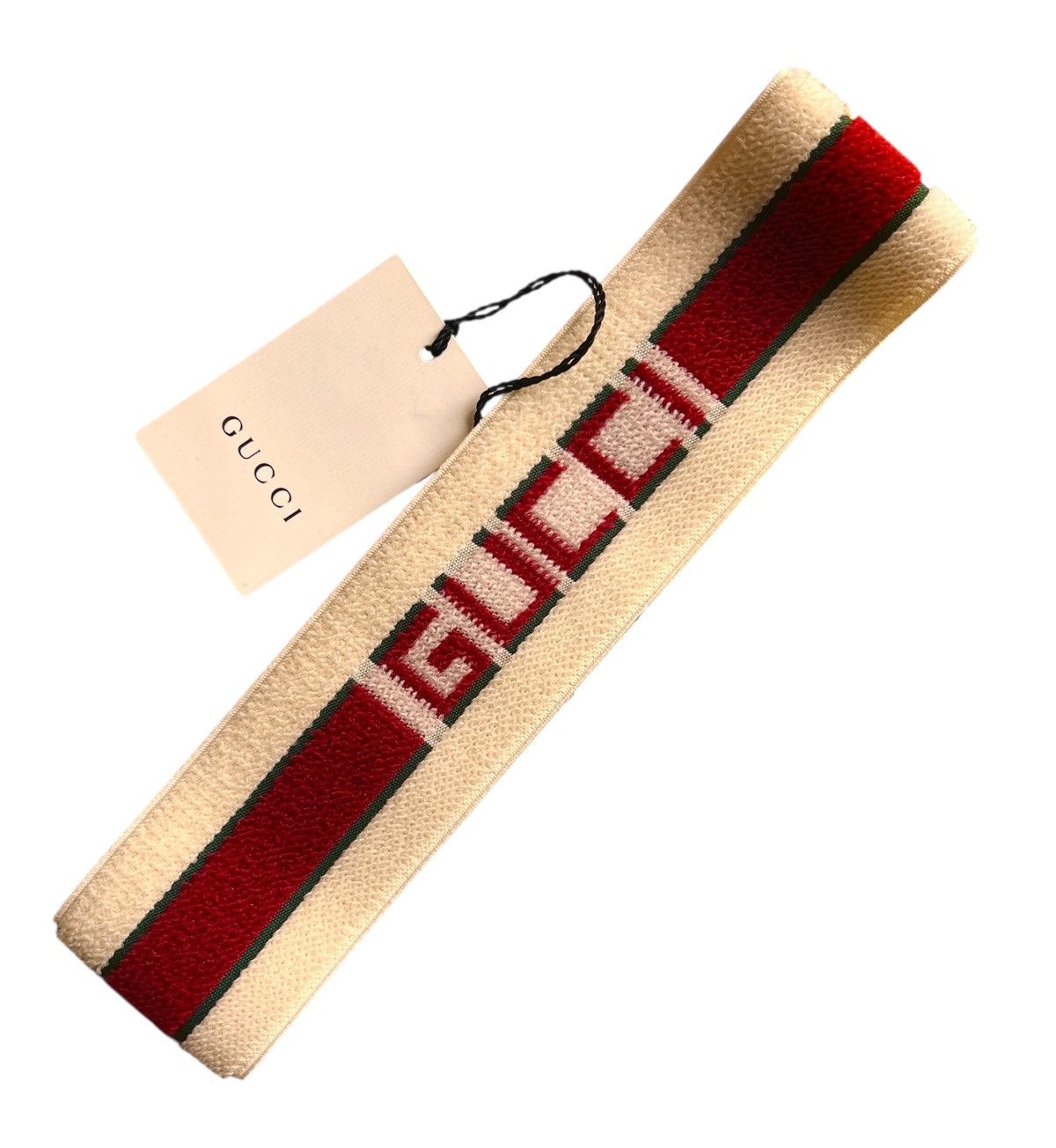 Gucci Gucci Web Stripe Headband Ivory Green Red hat cap logo Size ONE SIZE - 1 Thumbnail
