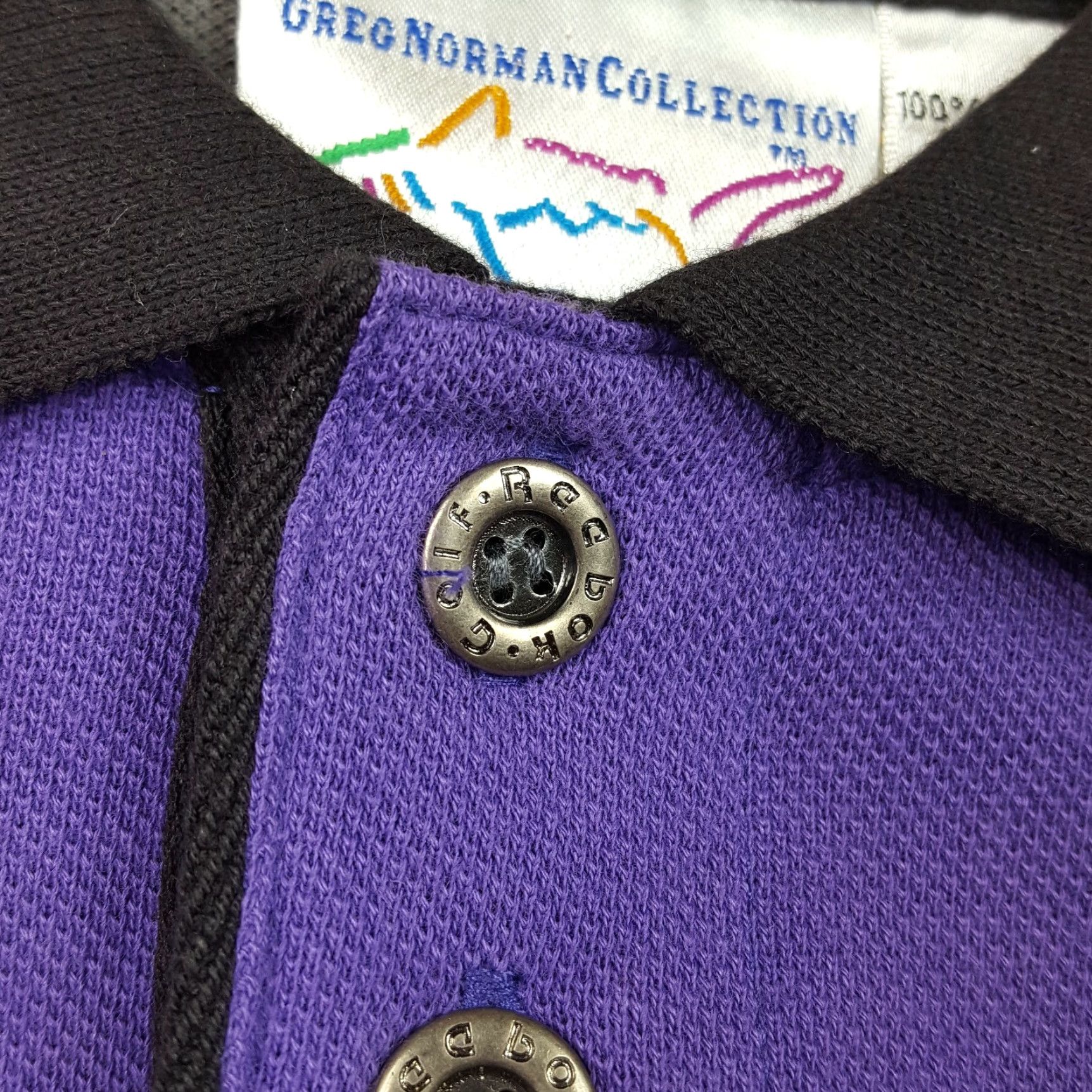 Reebok VINTAGE Greg Norman Reebok Polo Shirt Golf Nature 90s Long Sleeve XS/S Mens Purple Leaf Polo Shirt Size US XS / EU 42 / 0 - 4 Thumbnail