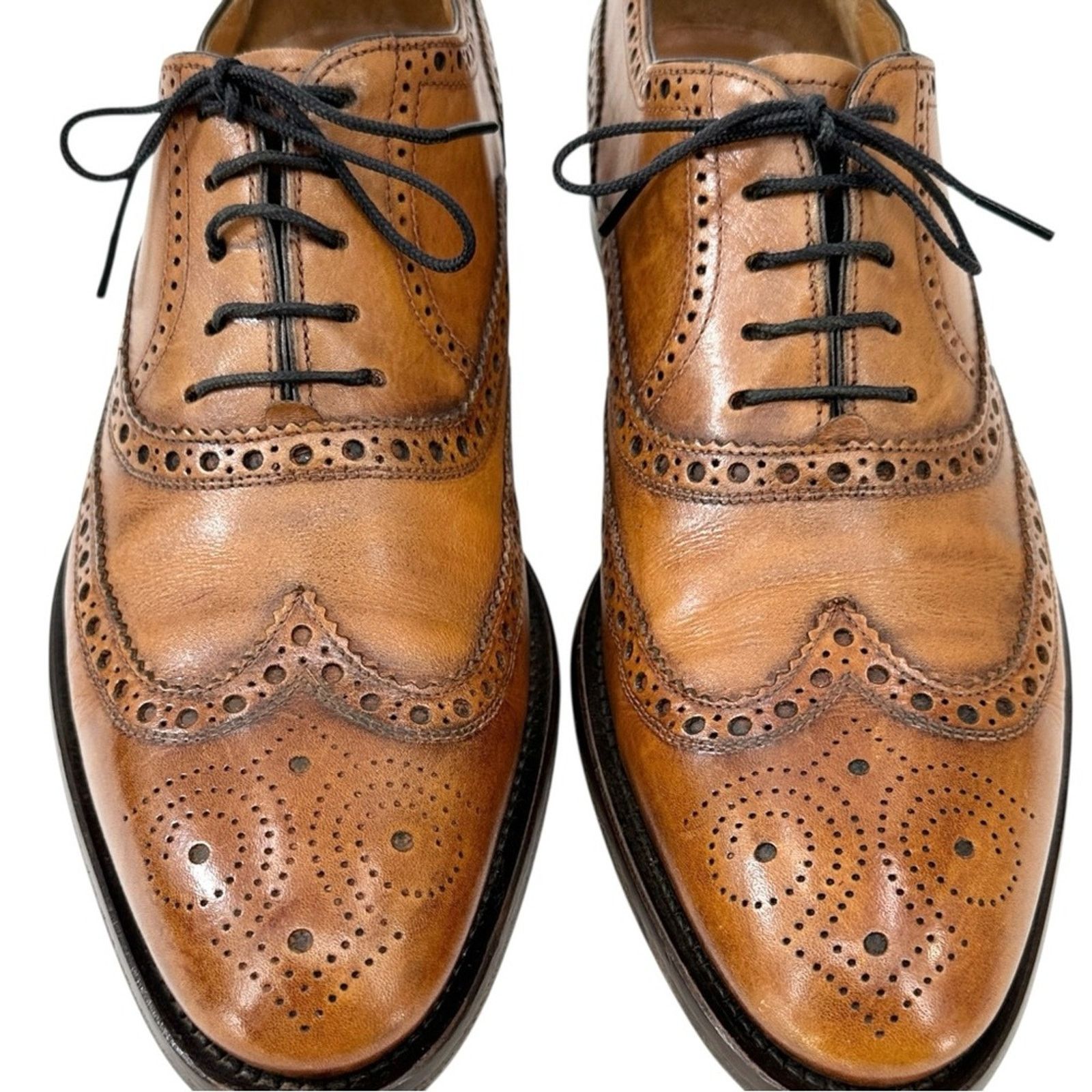 Roberto Botticelli Brown Wingtip Oxford Brogue Leather Laceup Shoes Size US 9.5 / EU 42-43 - 5 Thumbnail