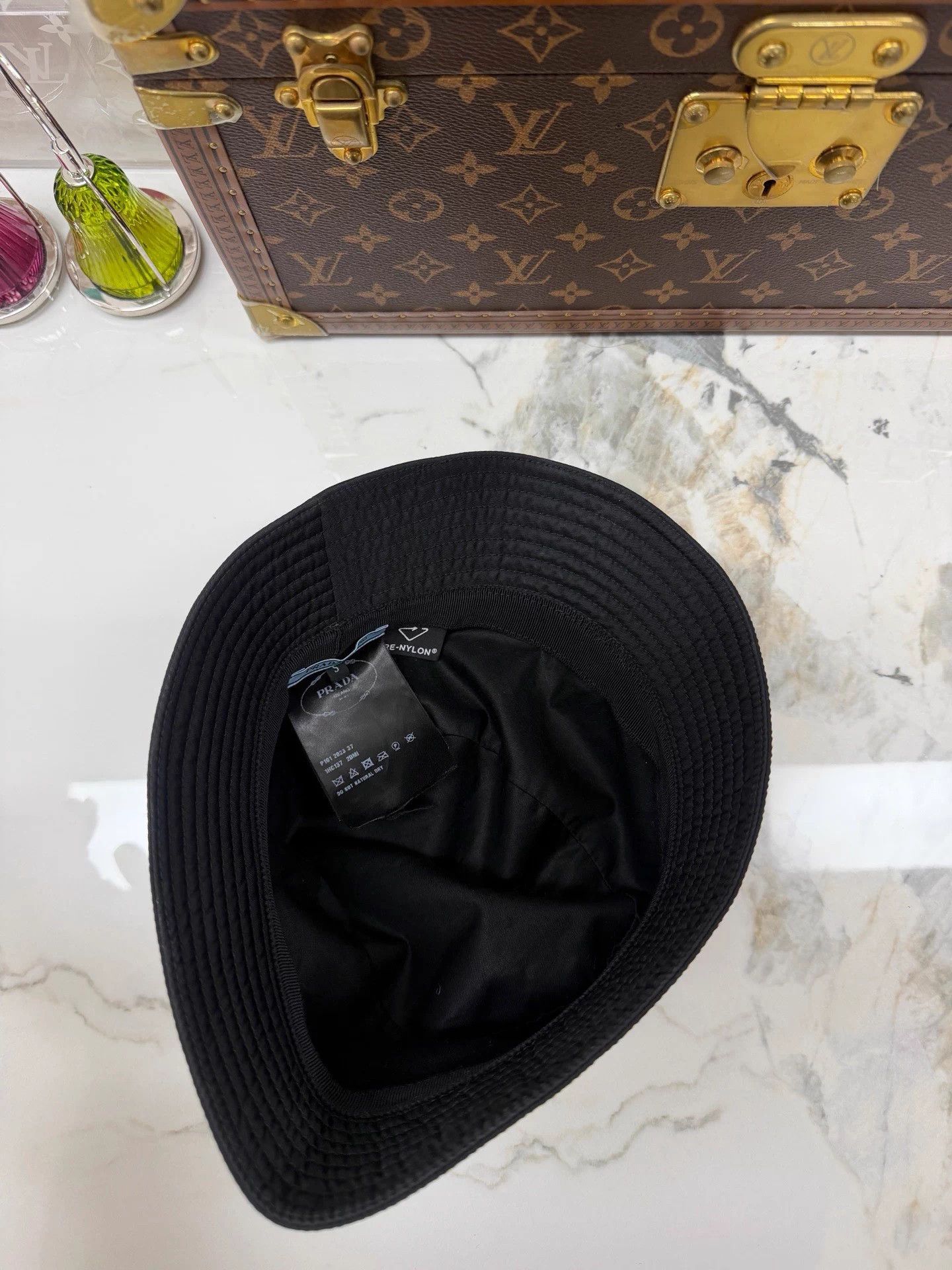 Prada Prada Triangle Logo Bucket Hat 99 New Size S Size ONE SIZE - 3 Thumbnail