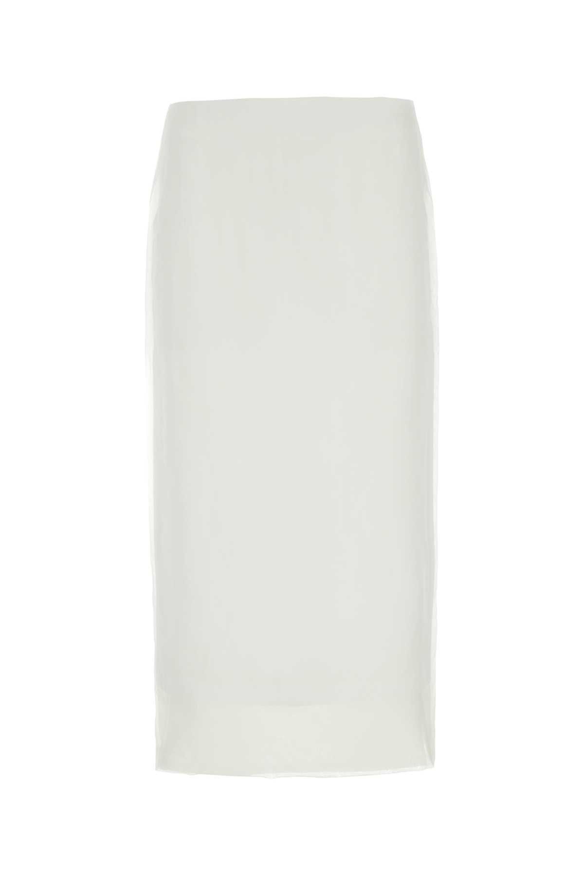 image of Sportmax White Silk Aceti1234 Skirt, Women's (Size 26)