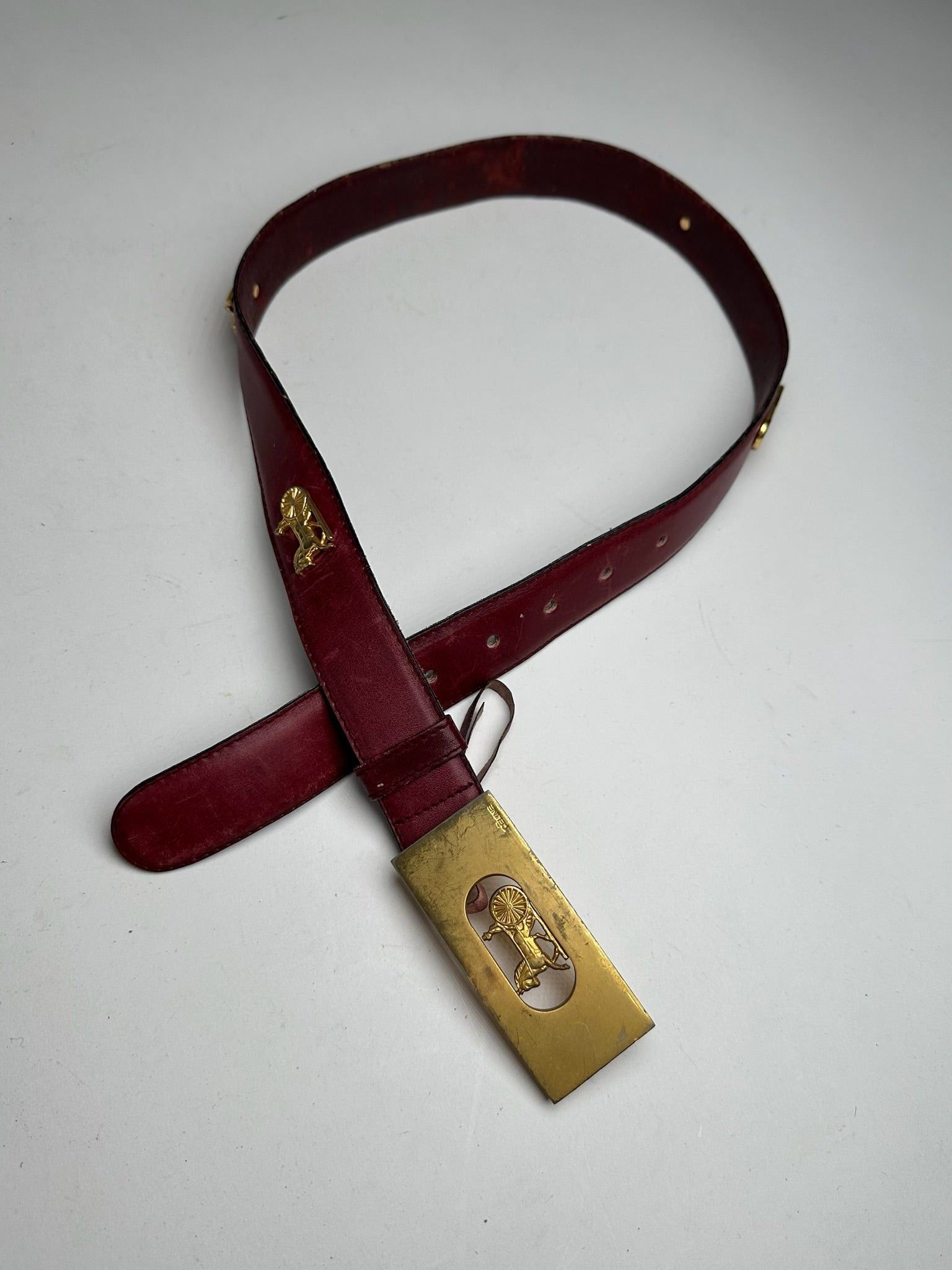 Celine Vintage Leather belt burgundy Size ONE SIZE - 1 Thumbnail