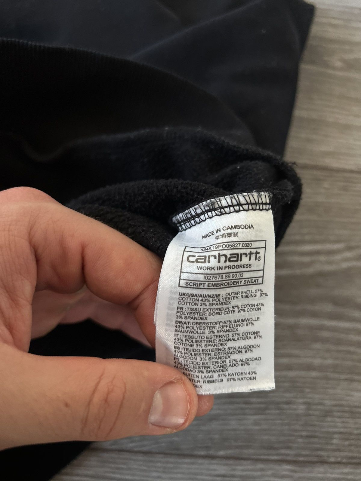 Carhartt Wip Carhartt WIP Black Hard Cotton Basic Embroidered Logo Script Size US S / EU 44-46 / 1 - 12 Thumbnail