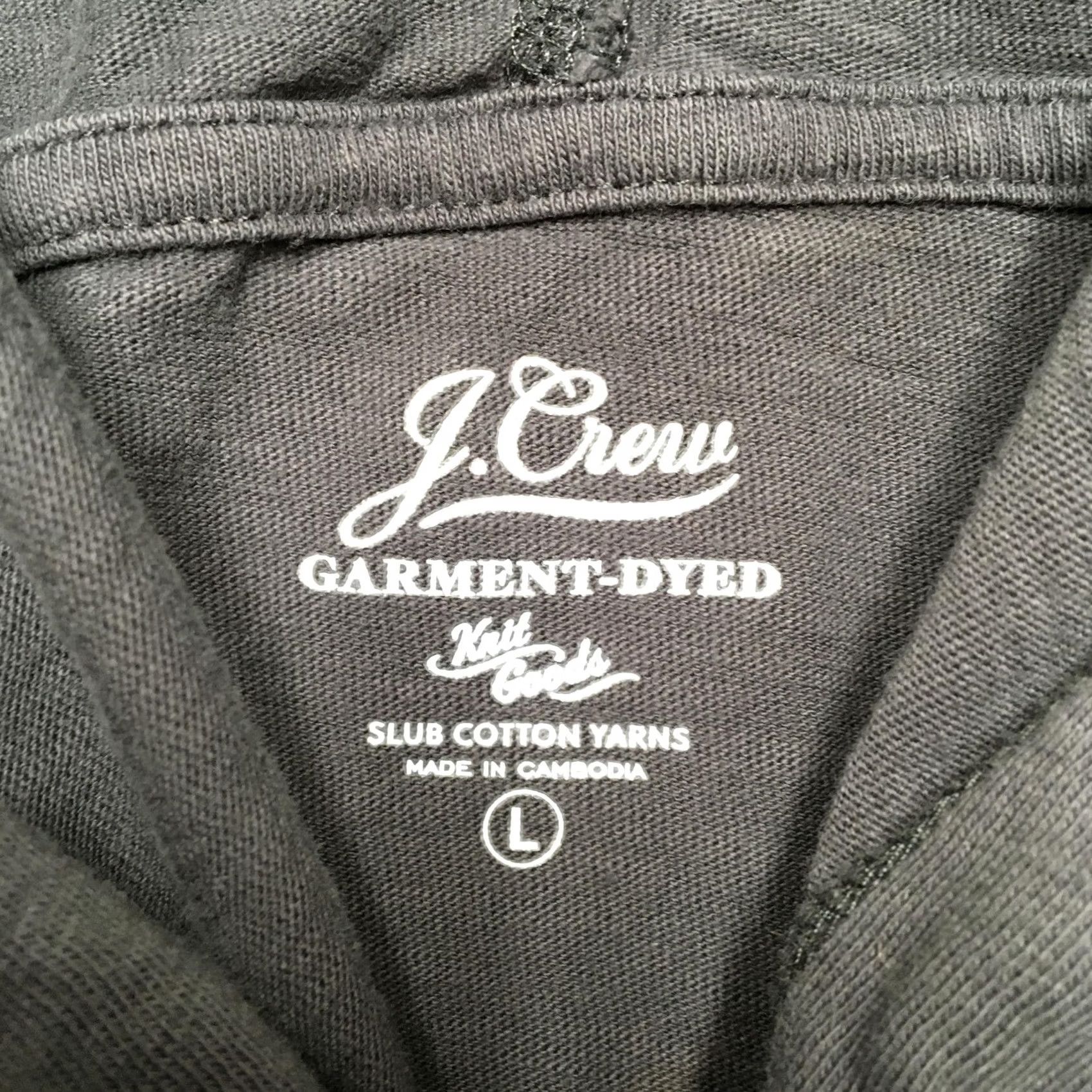 J.Crew J.Crew Hoodie Mens Large Gray Garment-Dyed Slub Cotton Pullover Jersey Size US L / EU 52-54 / 3 - 6 Thumbnail