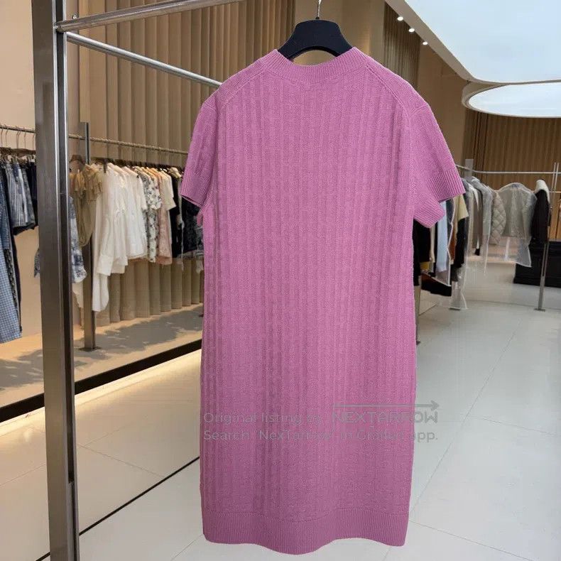 strapless open back dress HERMES Fuchsia Maxi Beach Printed Cotton Caftan Dress, New! main image 0