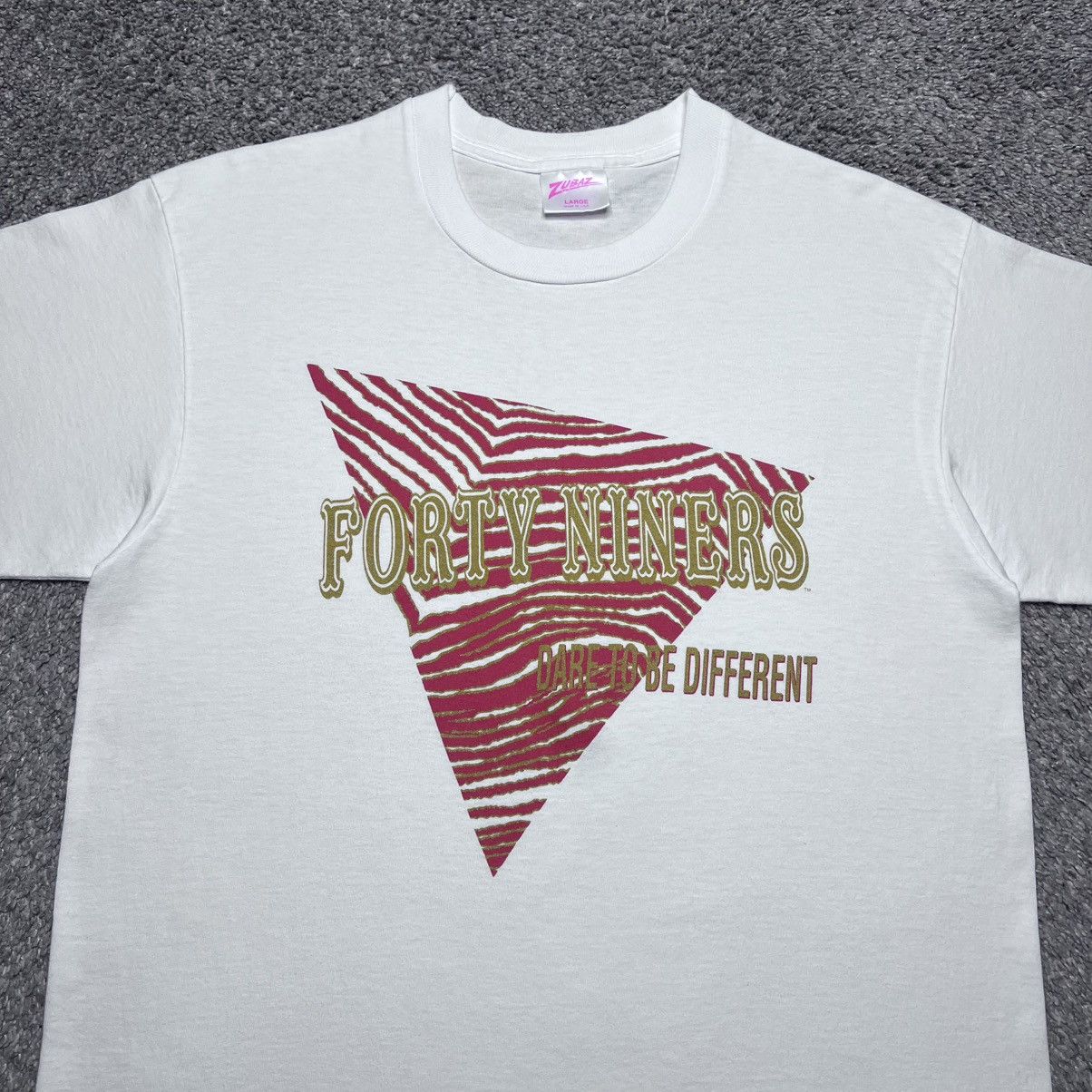 Zubaz Vintage 1990s NFL San Francisco 49ers Zubaz Stripes T-Shirt Size US L / EU 52-54 / 3 - 4 Thumbnail