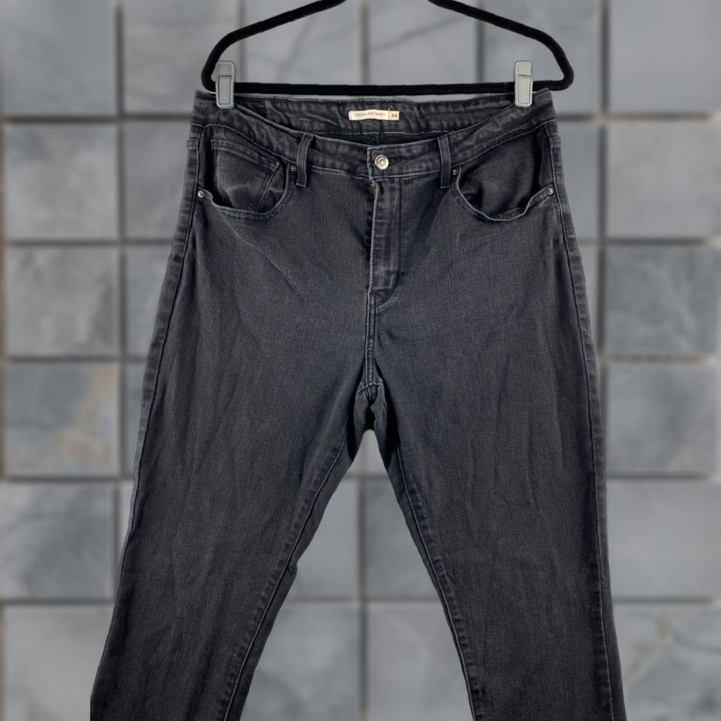 Levi's Levis Jeans Women's 34 Black 721 High Rise Skinny Stretch Denim Dark Wash Casual Size 24" / US 00 / IT 34 - 1 Thumbnail