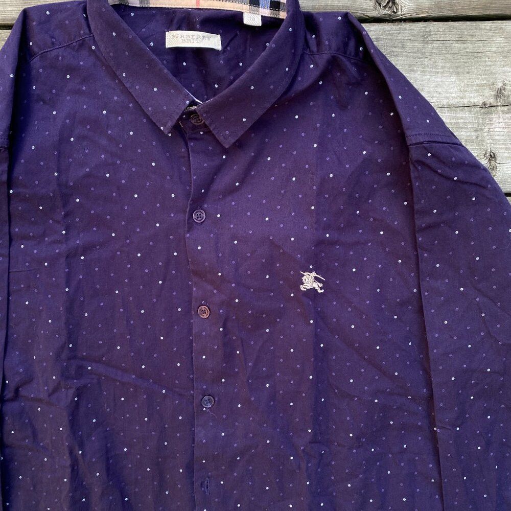 Burberry × Vintage Vintage Burberry Brit Purple Constellations Novacheck Butto Size US XXL / EU 58 / 5 - 7 Thumbnail