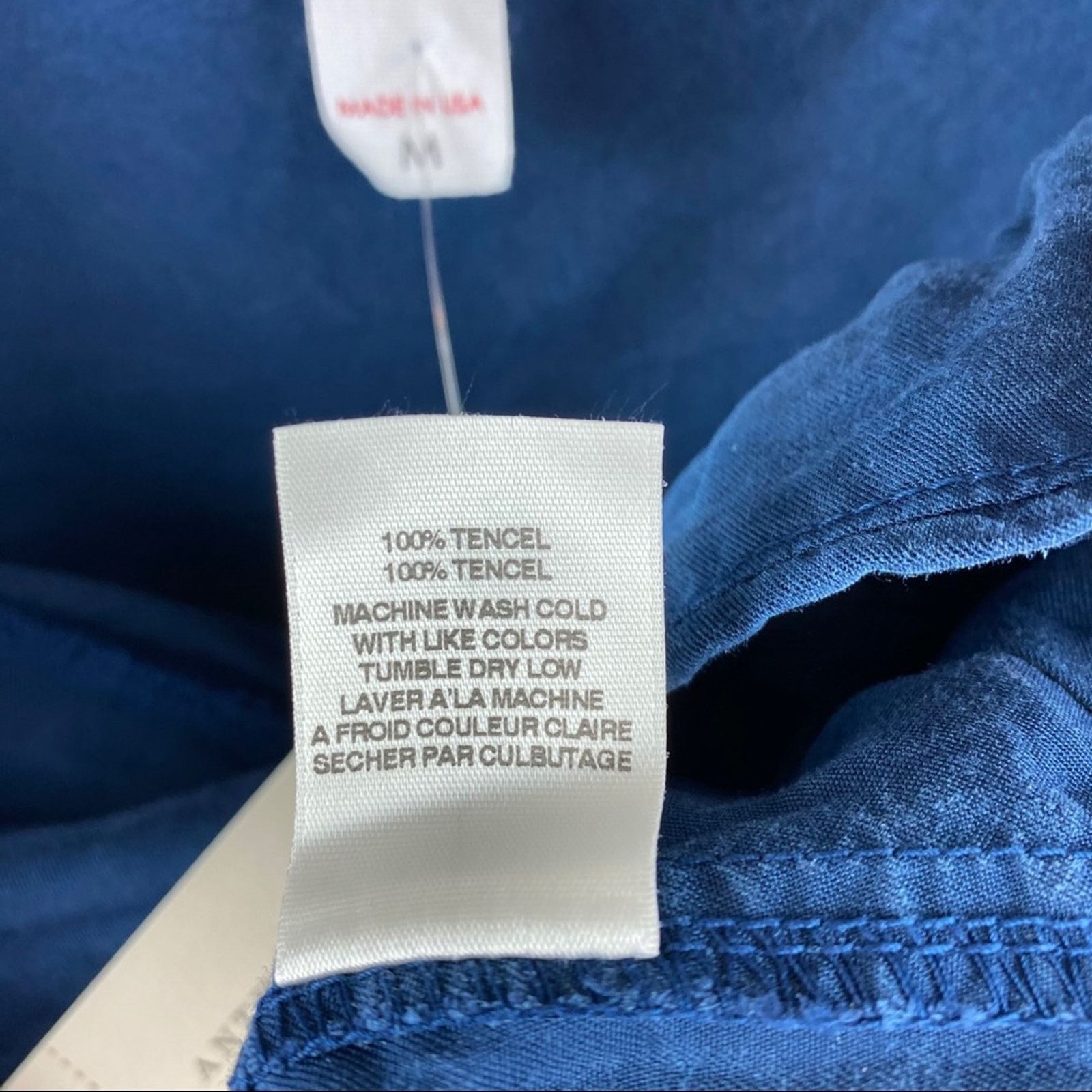 Anthropologie Anthro Amadi Nantes Blue Paper Bag Tencel Mini Skirt Medium Size 30" / US 8 / IT 44 - 4 Thumbnail