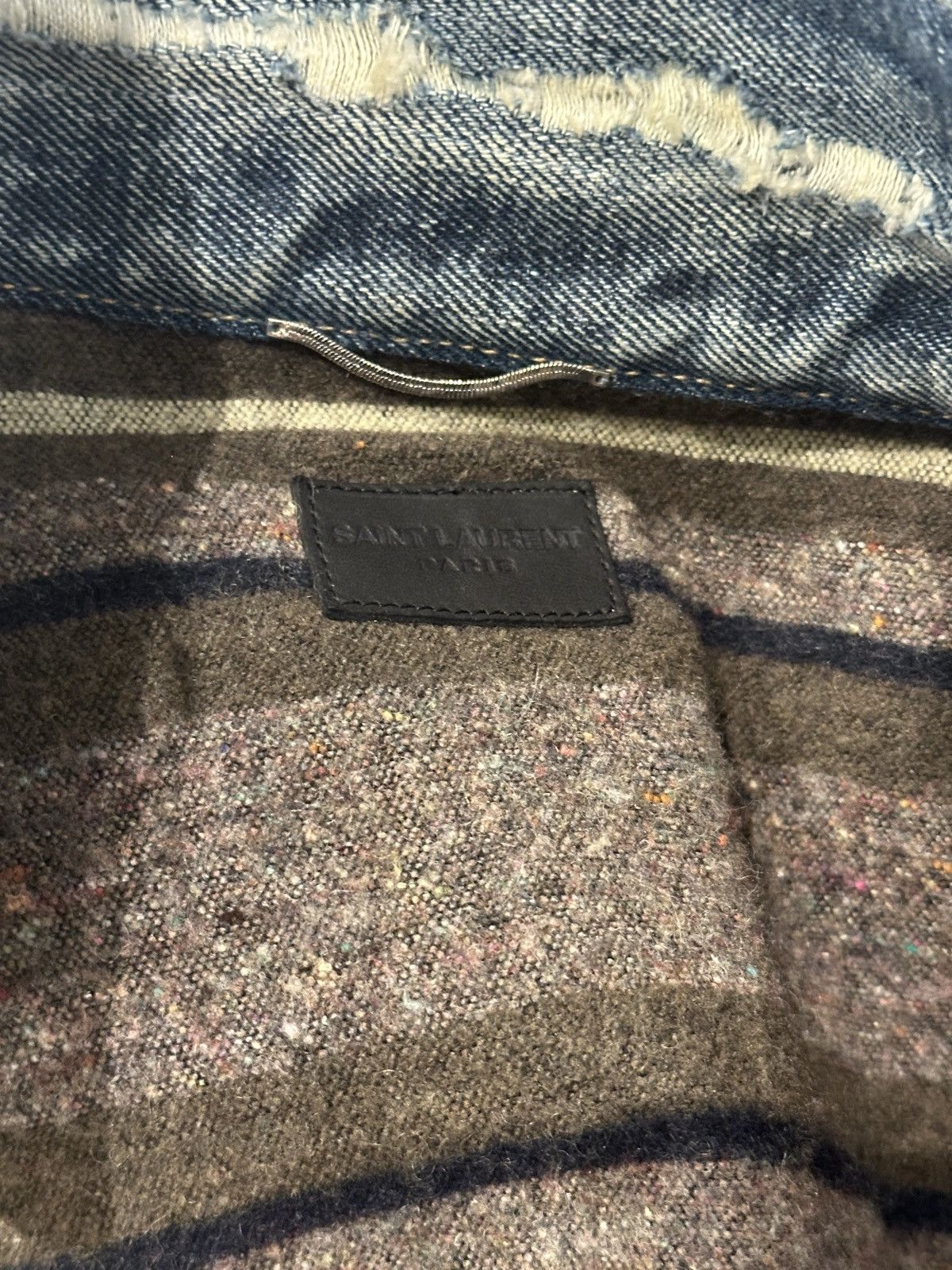 Hedi Slimane × Saint Laurent Paris STEAL!! Distressed Hedi Slimane X Saint Laurent Denim Jacket Size US S / EU 44-46 / 1 - 11 Thumbnail