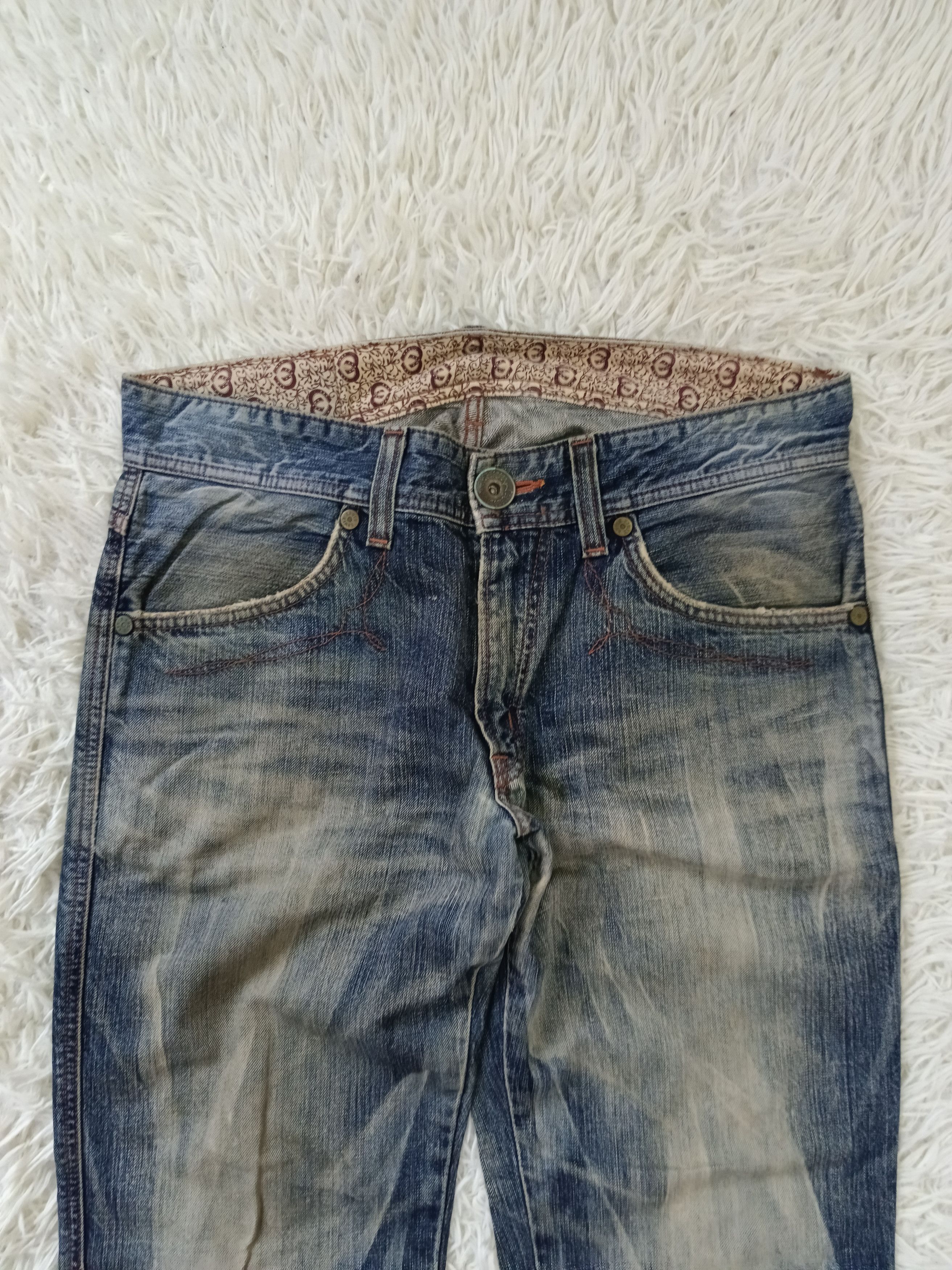 Edwin INSANE 90s🔥DiSTRESSED EDWIN BLUE TRIP DENIM PANTS Size US 32 / EU 48 - 3 Thumbnail