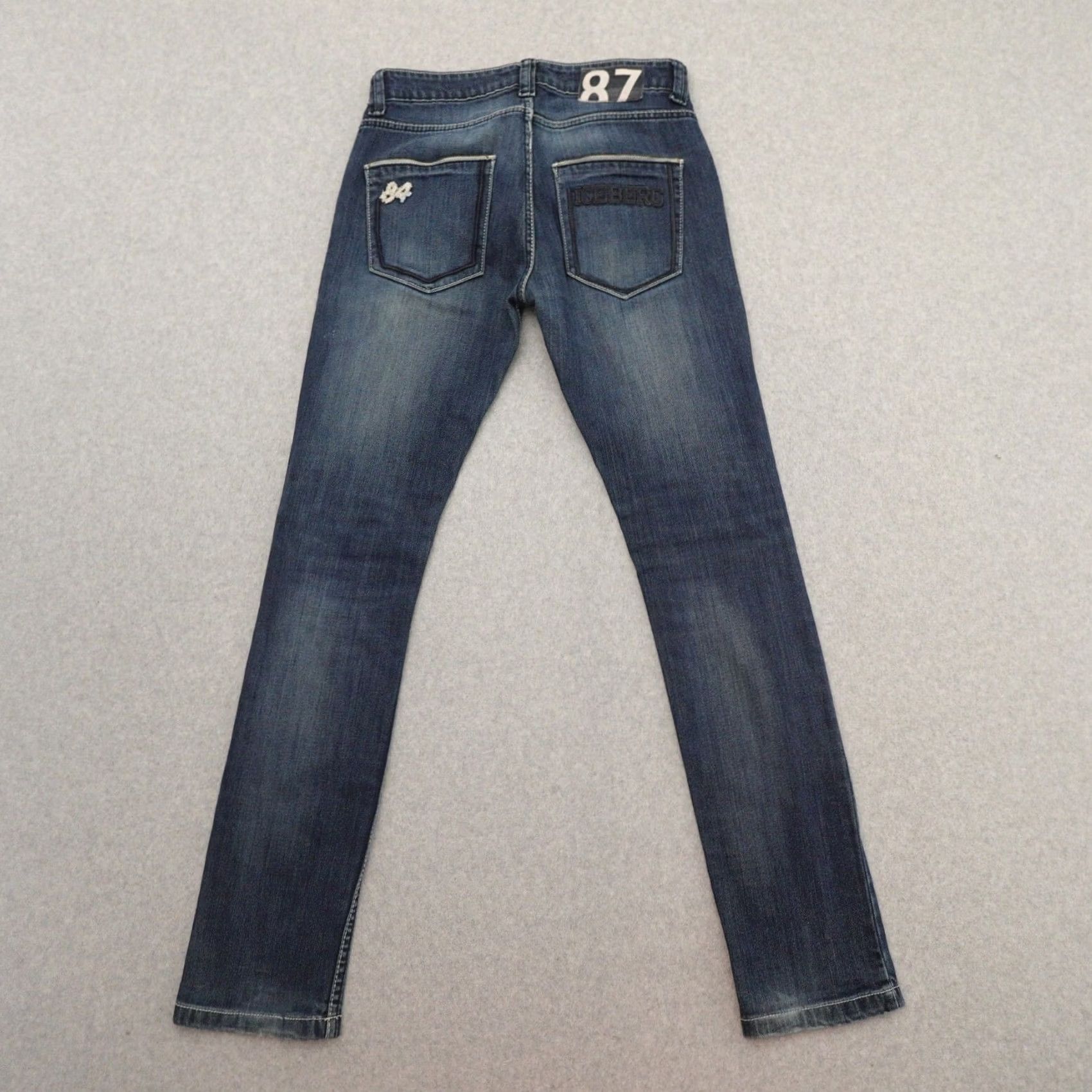 Vintage VINTAGE Iceberg Jeans Women's 32 (32X32) Straight Dark Wash Blue Denim Y2K Jeans Women Straight 32 Blue Embroidered Pockets Size 24" / US 00 / IT 34 - 2 Thumbnail