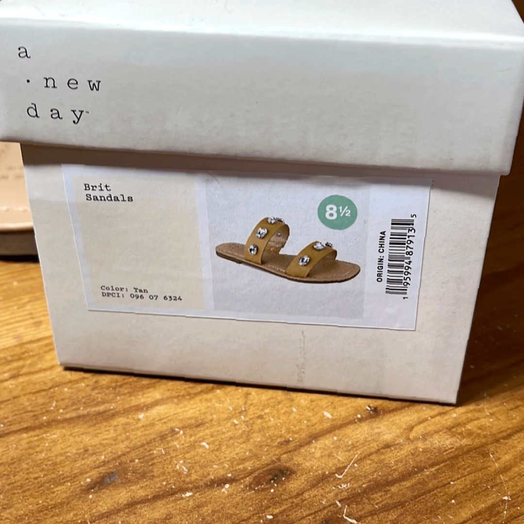 Vintage VINTAGE? No. Just rearrange: A new day Womens Brit Sandals Slip On Rhinestones Tan 8.5 Sandal Strappy Size 8 1/2 NEW Size US 9 / IT 39 - 6 Thumbnail