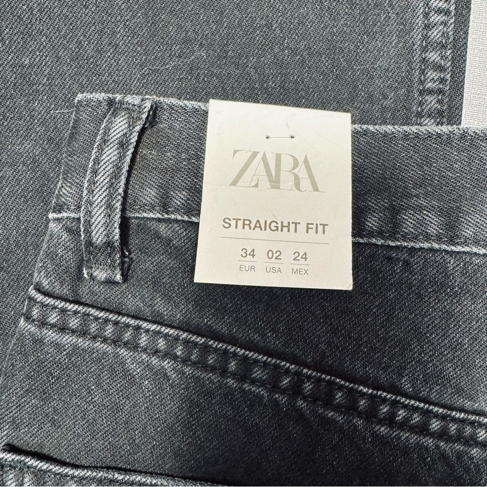 Zara NWT New Zara High Waist Straight Leg Black Jeans Size 2 Size 26" / US 2 / IT 38 - 8 Thumbnail