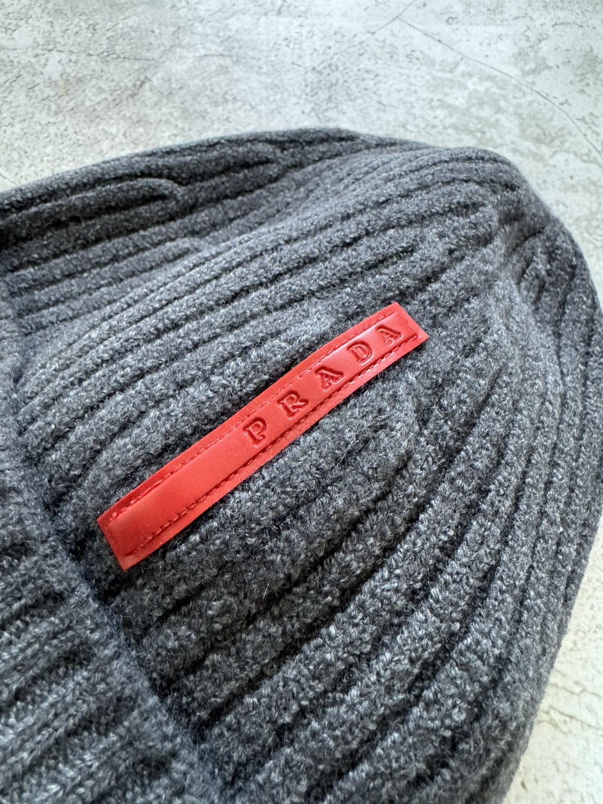 Prada Prada Wool Beanie with Red Logo Tab Size ONE SIZE - 4 Thumbnail
