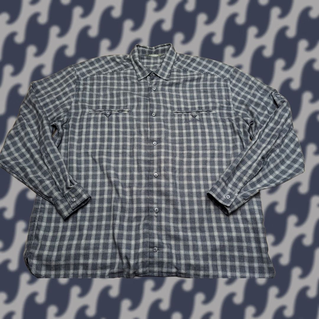 Vintage Schoffel Mens Button Up Flannel Shirt 2XL Gray Plaid Cotton Viscose Shirt Mens Size US XXL / EU 58 / 5 - 1 Thumbnail