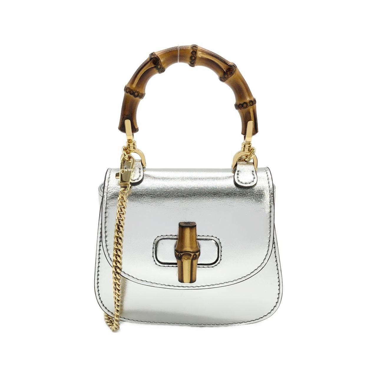 Gucci Gucci Gucci BAMBOO 1947 Laminated Leather Bag Leather Crossbody Bag 760246 1LD0G DUTY FREE for USA Size ONE SIZE - 1 Thumbnail