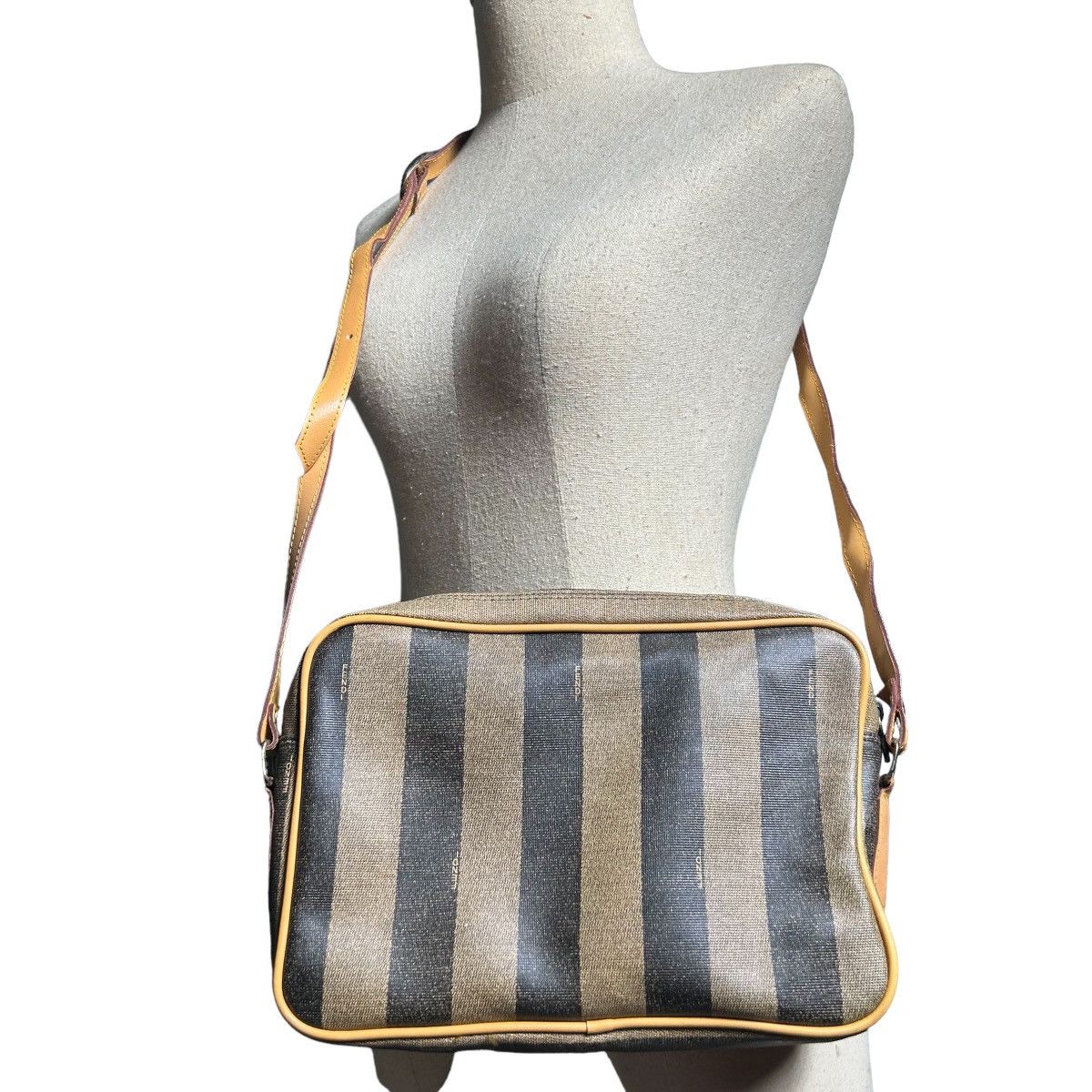 Fendi Fendi Roma Striped Leather Sling Shoulder Bag Size ONE SIZE - 2 Thumbnail