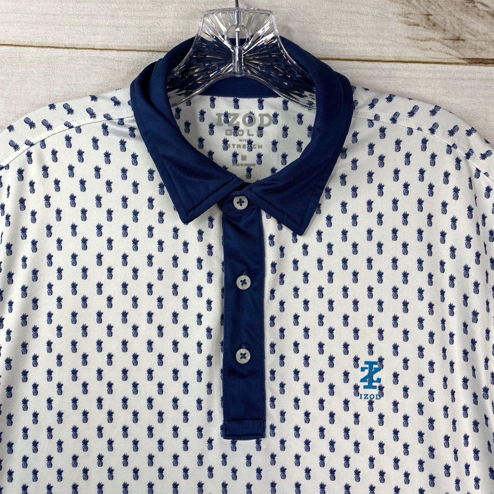Izod IZOD Golf Polo Mens M Pineapple All Over Print Performance Cruise Hawaiian Shirt Regular White 90s Beach Golf Mens Size US M / EU 48-50 / 2 - 2 Thumbnail