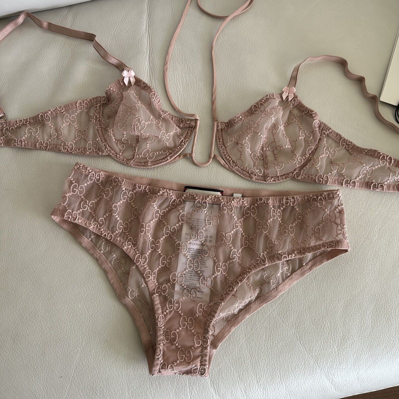 Gucci NWT GUCCI LINGERIE SET PINK GG TULLE LACE BOWS NECK AROUND H Size M / US 6-8 / IT 42-44 - 6 Thumbnail