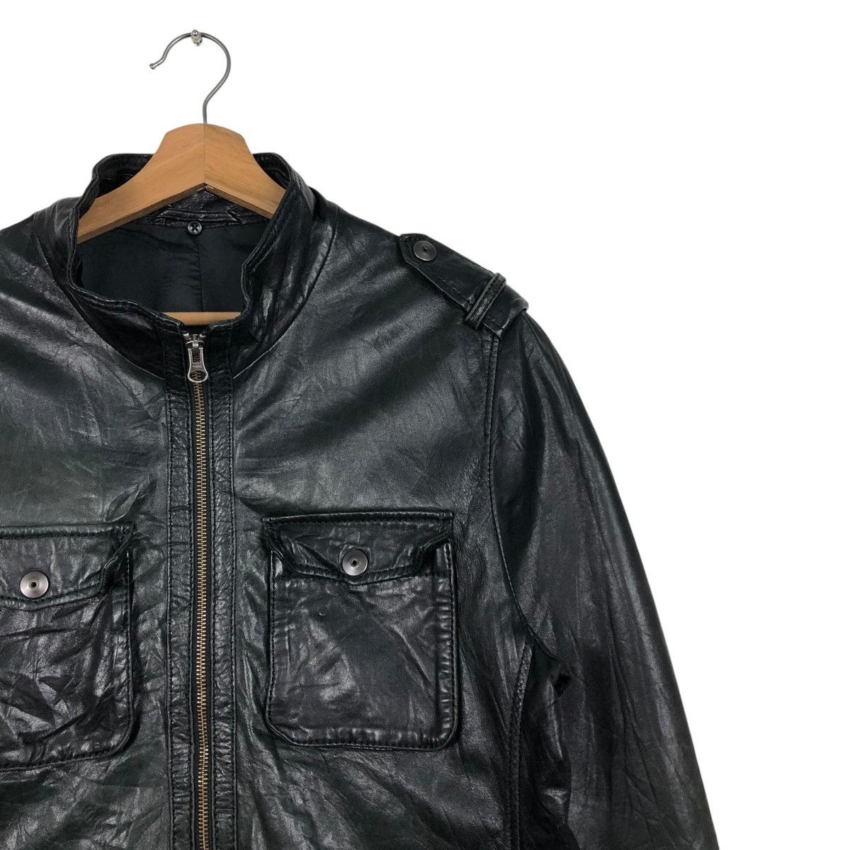 Issey Miyake 🔥VINTAGE BIKER LEATHER JACKET ON BOARD ISSEY MIYAKE Size US L / EU 52-54 / 3 - 8 Thumbnail