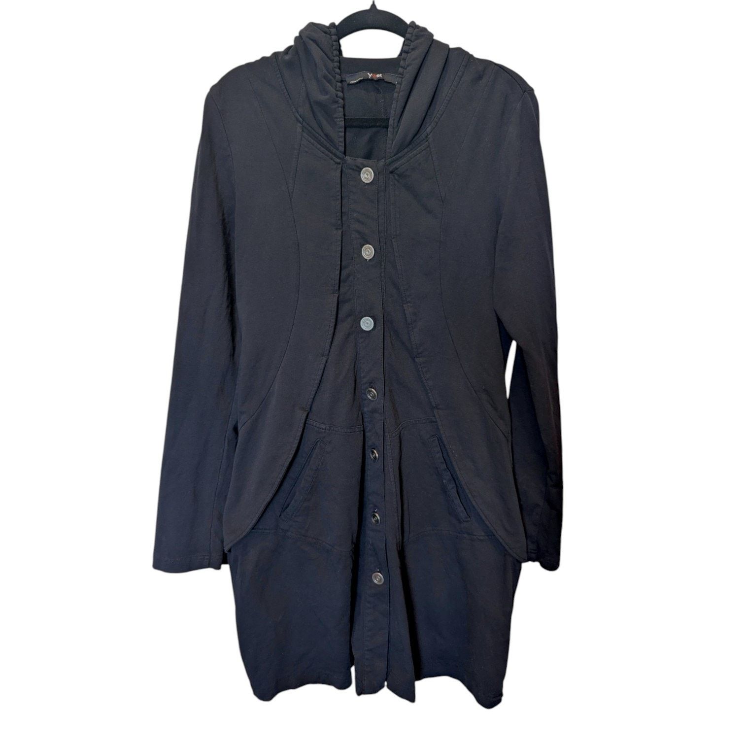 Other Yest Avante Garde Black Button Down Tulip Long Coat Medium Size M / US 6-8 / IT 42-44 - 1 Thumbnail
