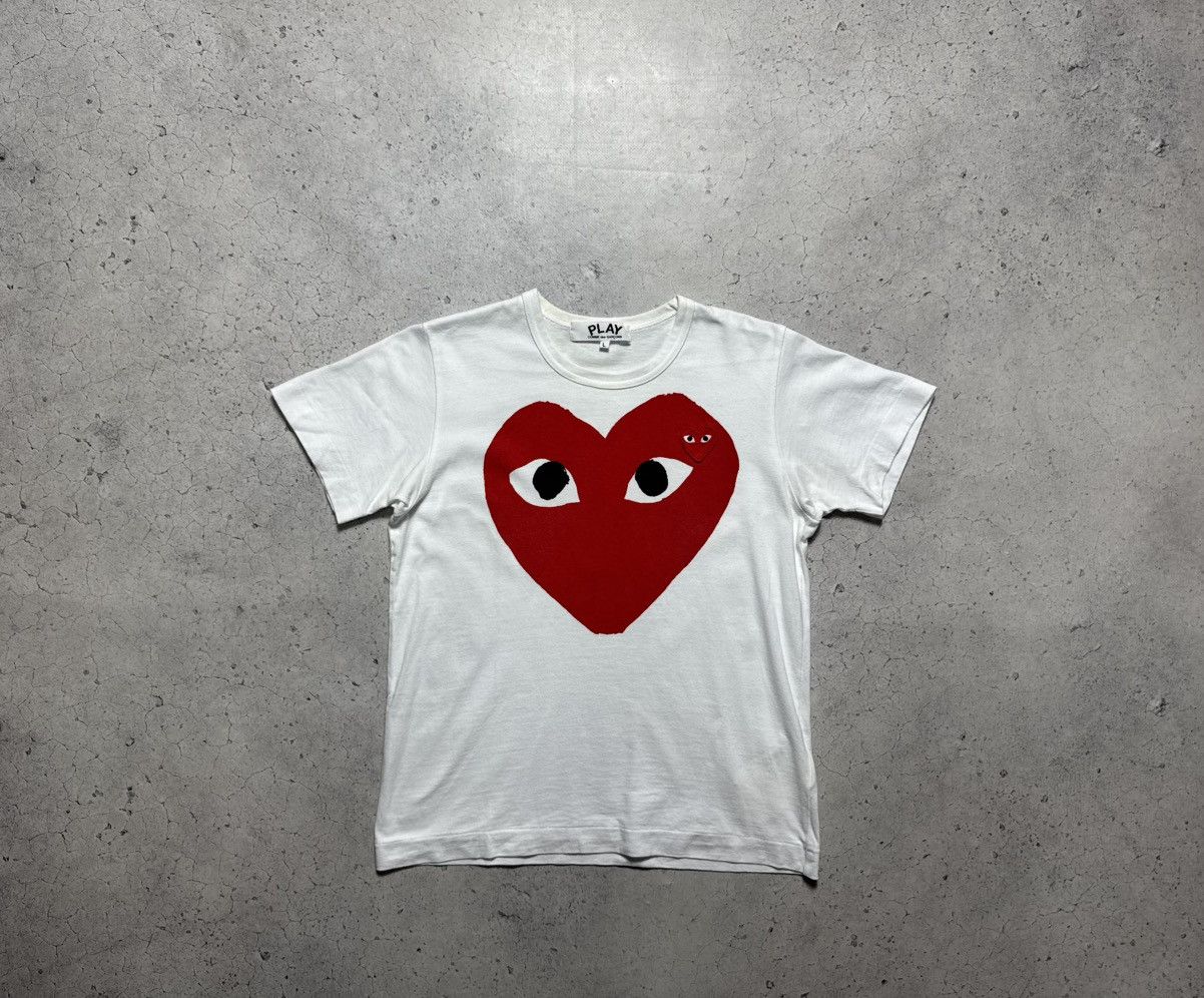 Comme des Garcons PLAY Play Comme des Garcons Love Big Logo White T-Shirt CDG Size L / US 10 / IT 46 - 1 Thumbnail