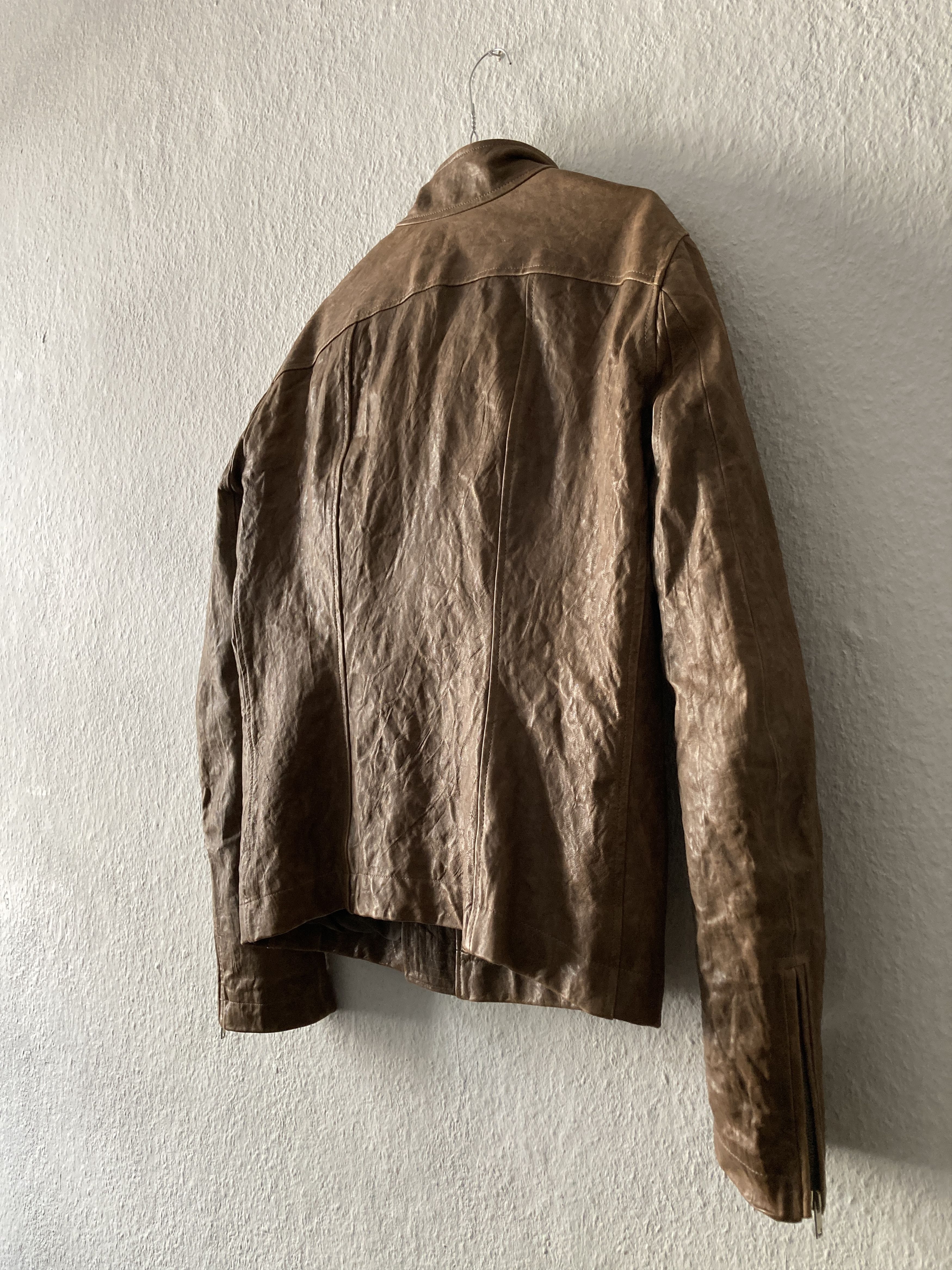 Rick Owens F/W 09 “CRUST” Hammered Lamb Mollino Leather Jacket Dust L Size US L / EU 52-54 / 3 - 9 Thumbnail