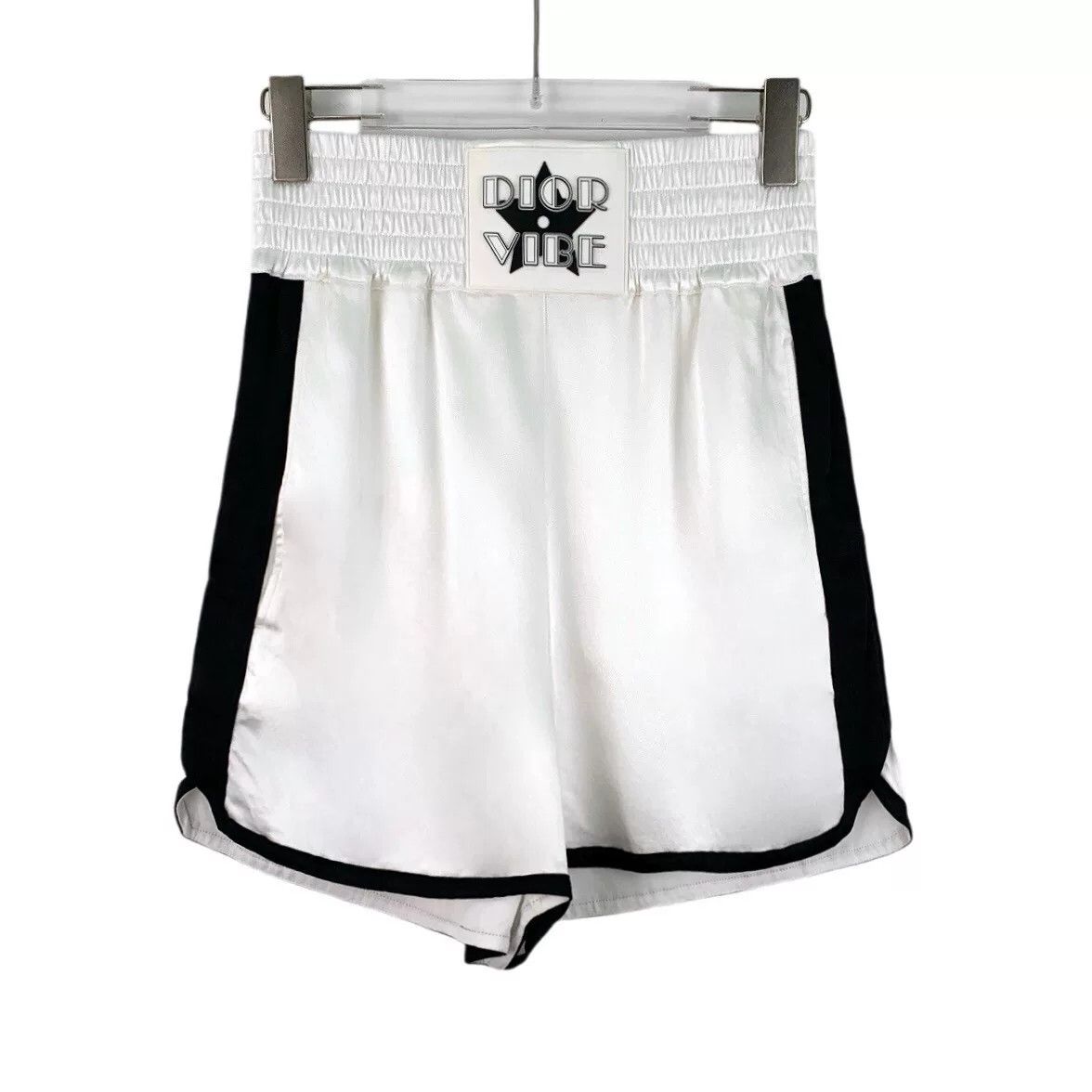 Dior white logo elastic waist casual shorts Size 28" / US 6 / IT 42 - 1 Thumbnail