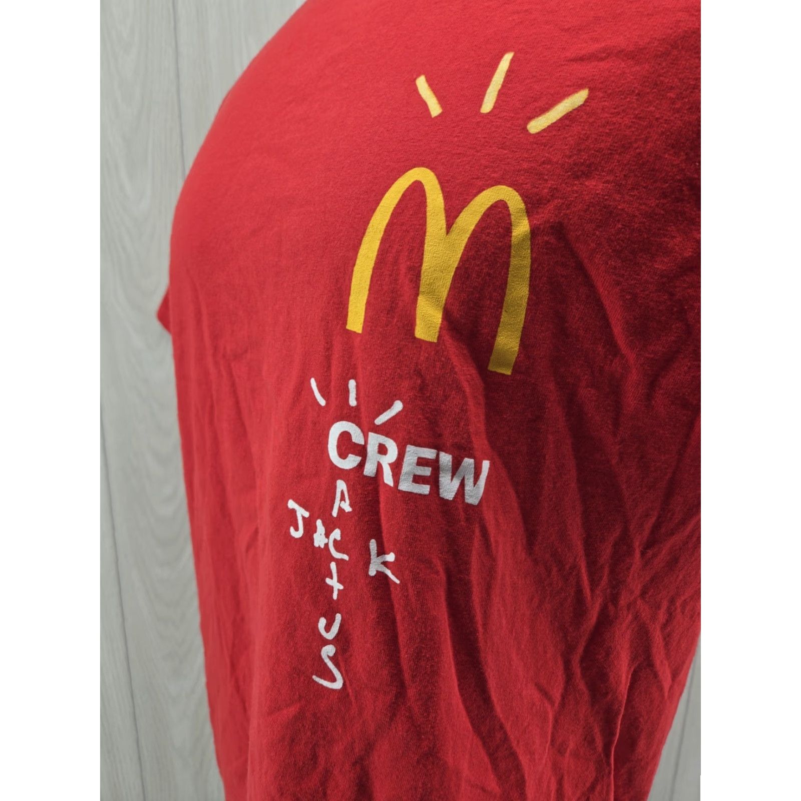 Hanes Travis Scott x McDonalds Crew Cactus Jack Red T Shirt Hanes Men L Short Sleeve Crew Neck 100% Cotton Size US L / EU 52-54 / 3 - 5 Thumbnail