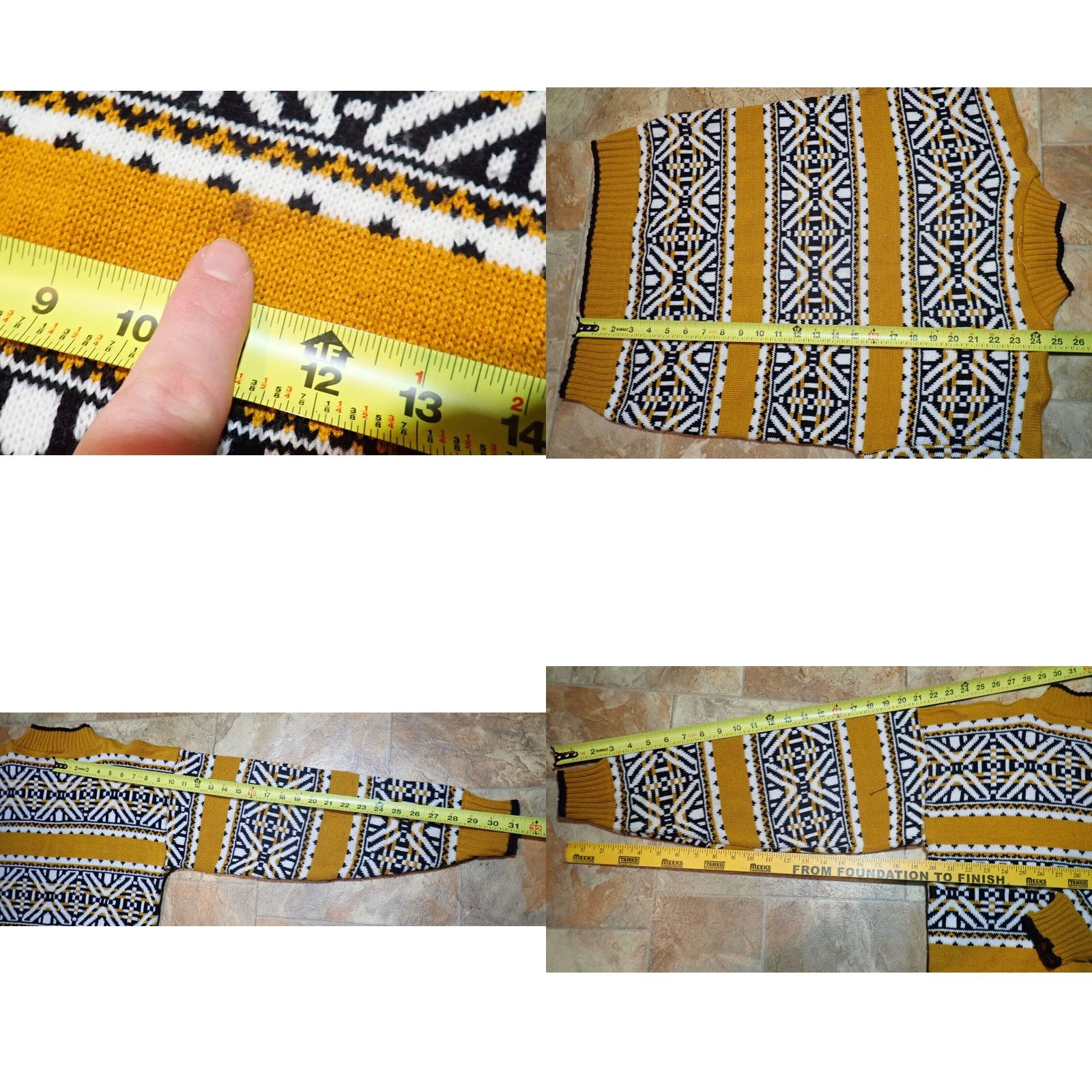 Vintage VINTAGE Turning Point USA Women's Sweater M Mustard Yellow Geometric Fair Isle Snowflake Knit 90s Pullover Menswear Style Size M / US 6-8 / IT 42-44 - 8 Thumbnail
