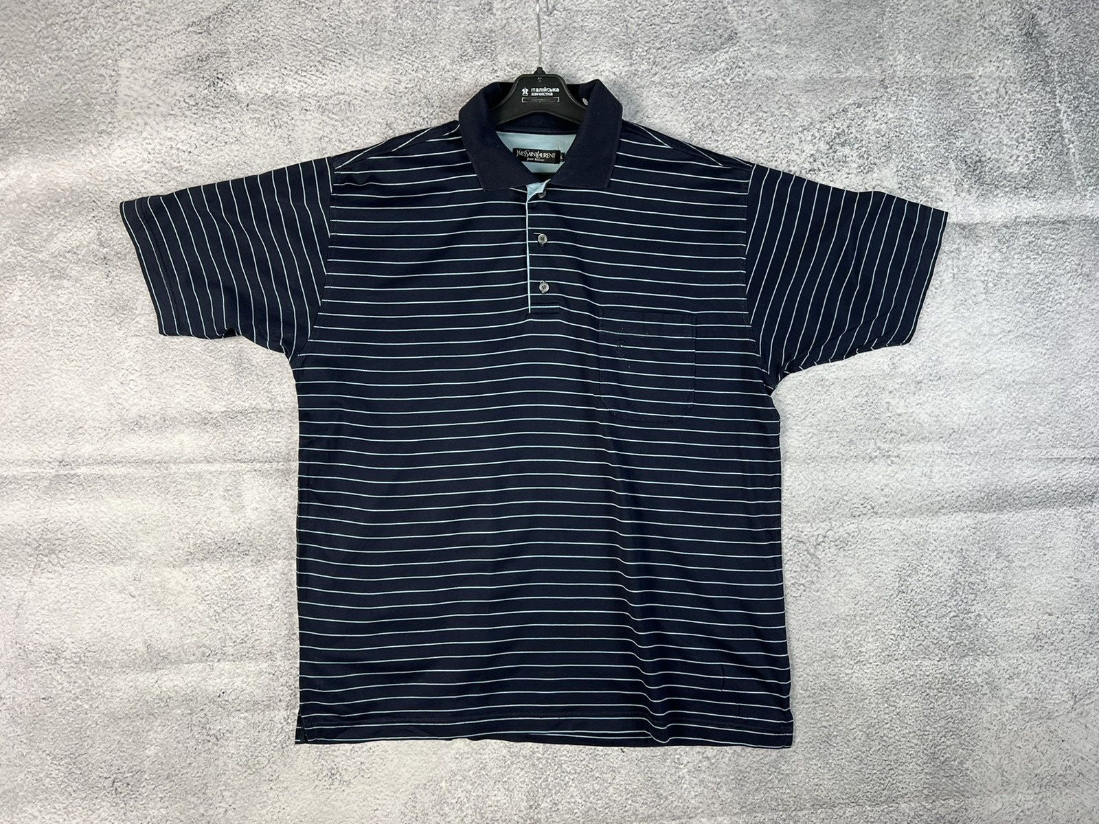 Yves Saint Laurent Vintage Yves Saint Laurent striped polo T-shirt Size US L / EU 52-54 / 3 - 2 Thumbnail