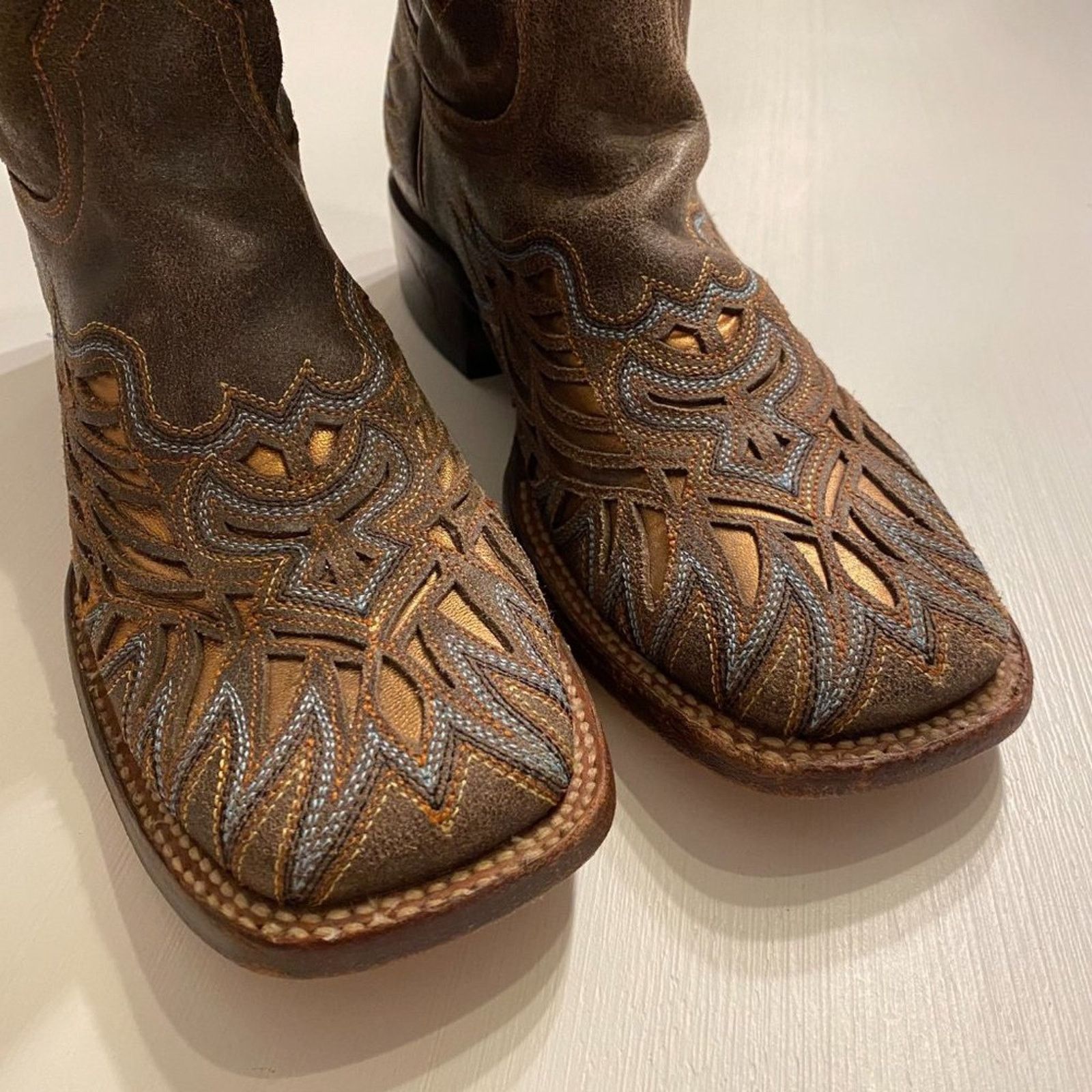 Lucchese Lucchese Brown Leather Embroidered Boots Women's Sz 7 B Size US 7 / IT 37 - 5 Thumbnail