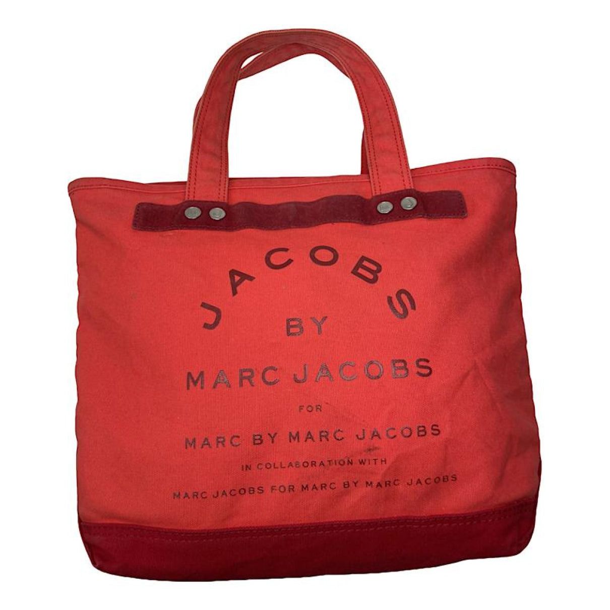 Marc Jacobs The Tag Tote Red Cotton Handbag Size ONE SIZE - 1 Thumbnail