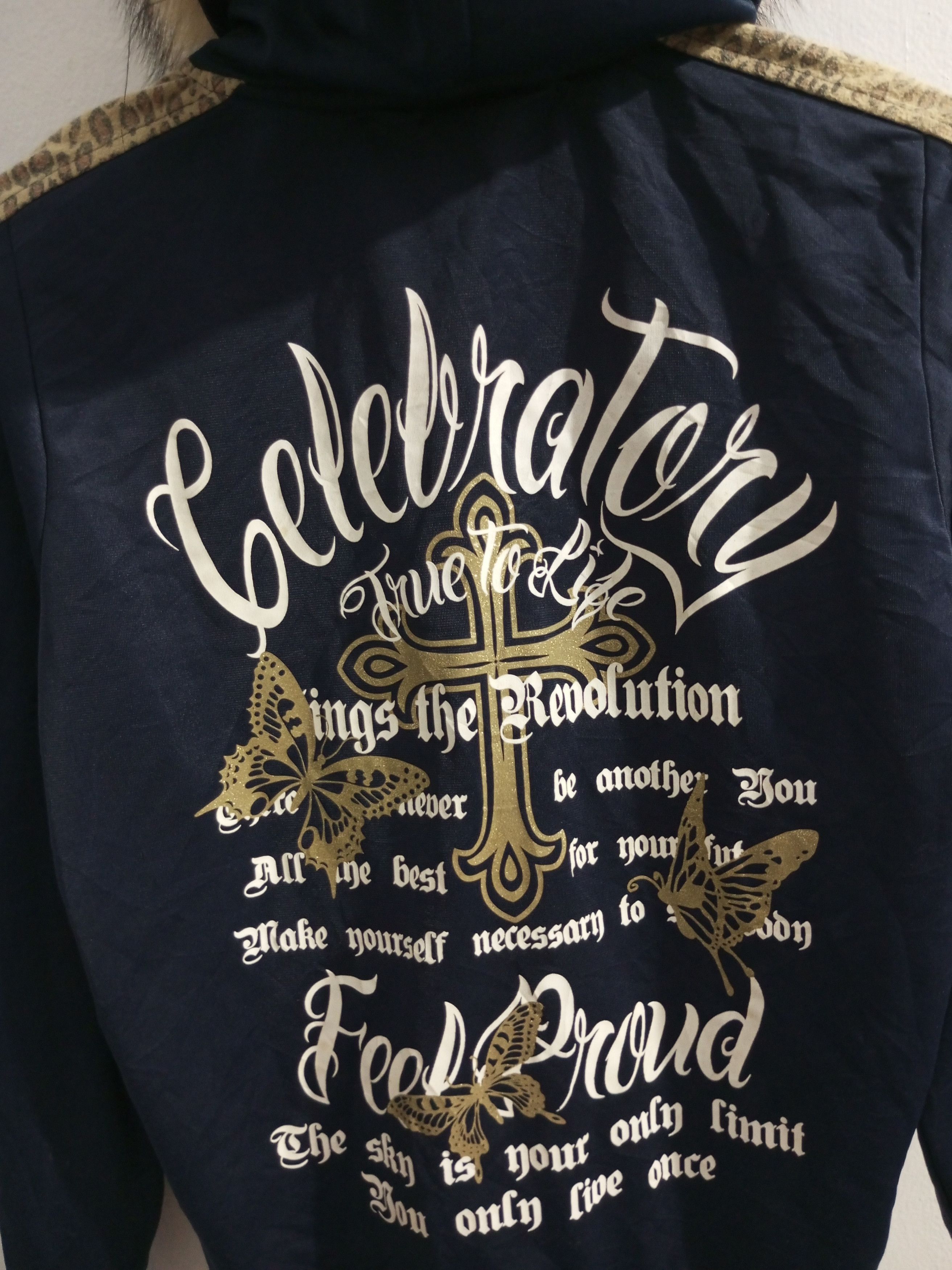 If Six Was Nine × Japanese Brand × Le Grande Bleu (L.G.B.) Vintage capalanca poem cross leopard fur hoodie Size US M / EU 48-50 / 2 - 4 Thumbnail