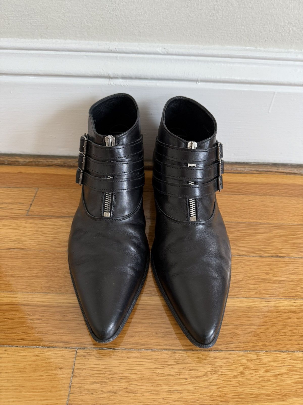 Hedi Slimane × Saint Laurent Paris Grail Saint Laurent boots 2014 40.5 8 leather Size US 8 / EU 41 - 5 Thumbnail