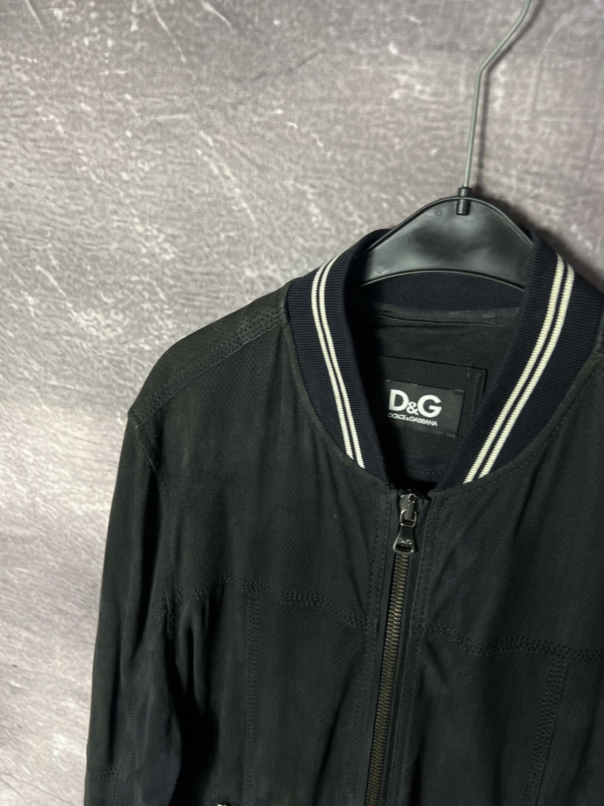 Dolce & Gabbana Dolce & Gabbana Perforated Goatskin Suede Bomber Jacket Size US L / EU 52-54 / 3 - 7 Thumbnail
