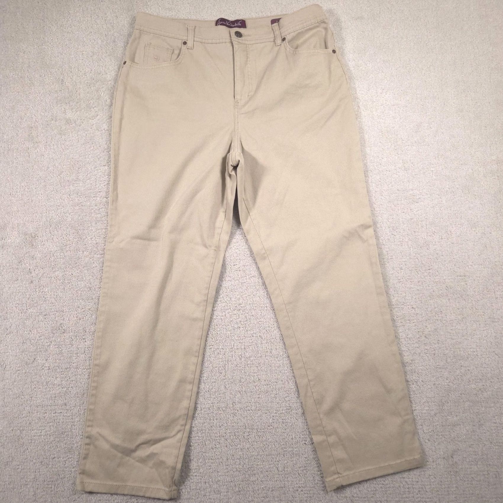 Gloria Vanderbilt Gloria Vanderbilt Jeans Womens 16 Short Beige High Rise Tapered Stretch Emergent: Violet? Size 38" / US 16 / IT 52 - 2 Thumbnail
