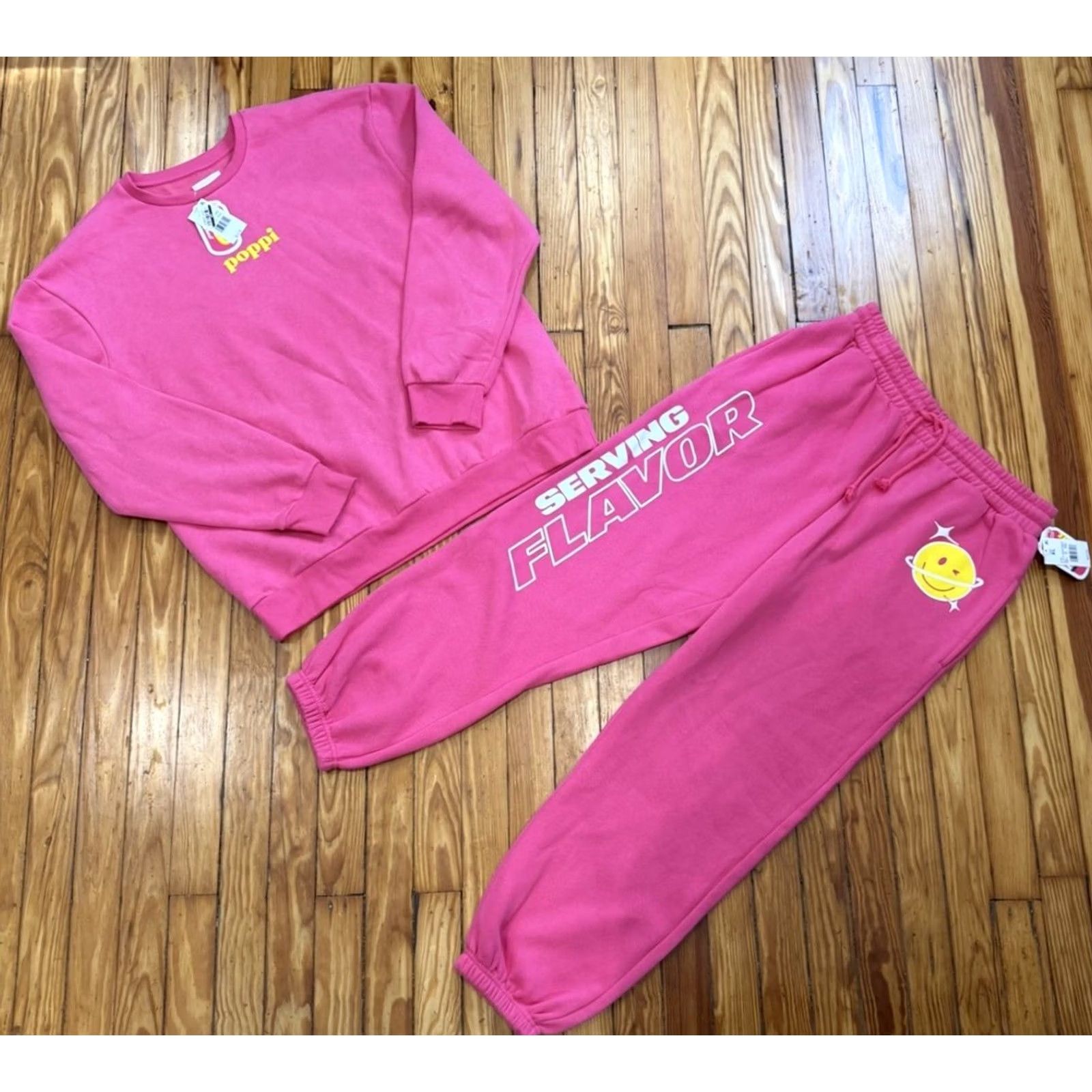Pinko Poppi Sweatshirt & Sweatpants Pink 2XL XXL Tracksuit Set Unisex Adults Crew Neck 2 Piece Activewear Nylon? Size XXL / US 16-18 / IT 52-54 - 2 Thumbnail