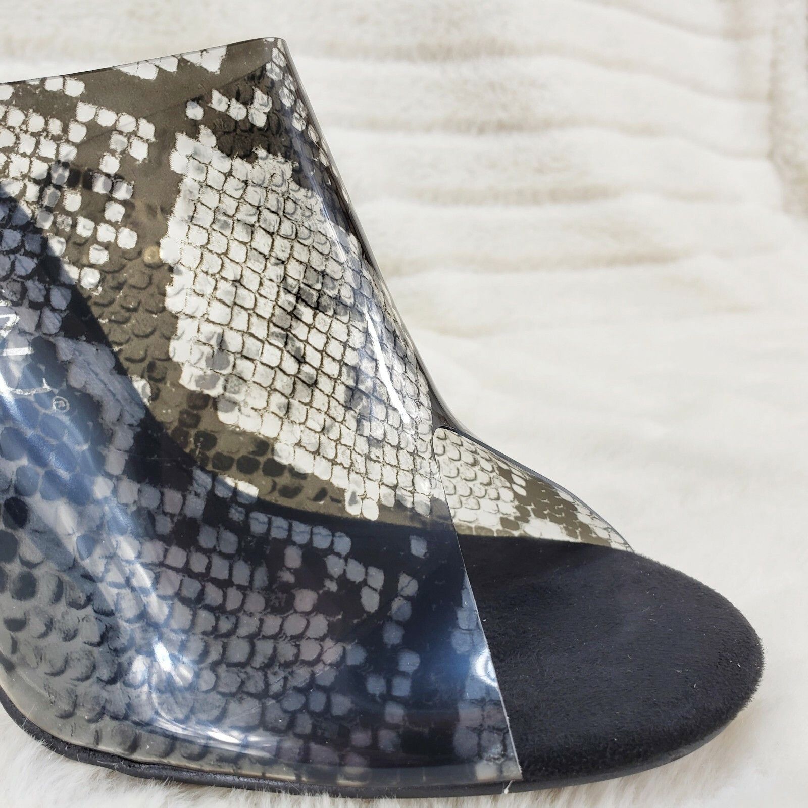 Other Mac J Black Transparent Snake Print Slip On Clog 5" Clear Ac Size US 10 / IT 40 - 8 Thumbnail