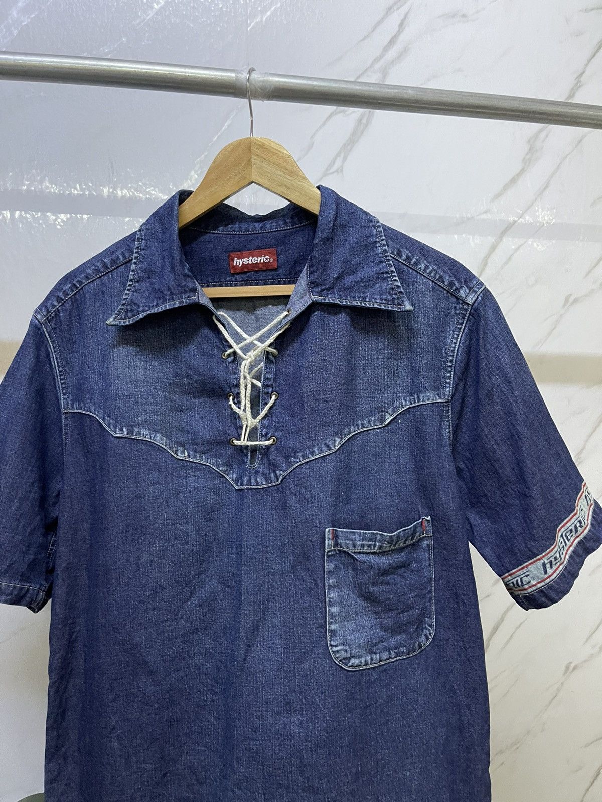 Hysteric Glamour 🔥Hysteric Glamour🔥 Denim Short Sleeve Size US L / EU 52-54 / 3 - 4 Thumbnail